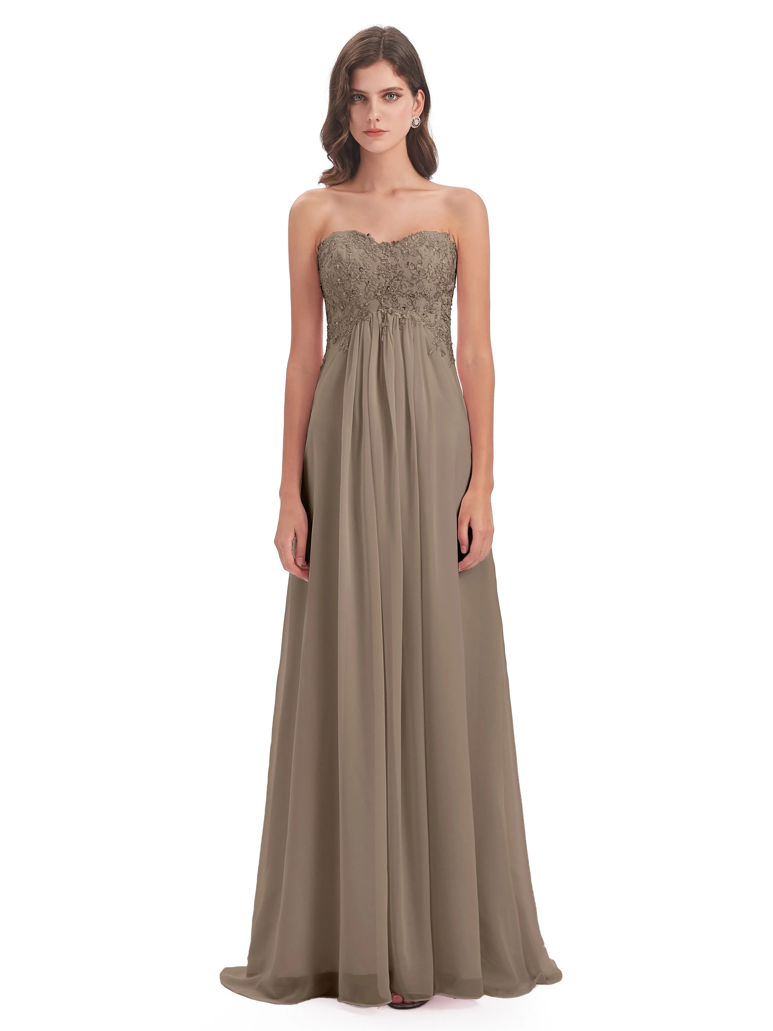 Scarlett Cute Sweetheart Sweep-Brush Train Bridesmaid Dresses