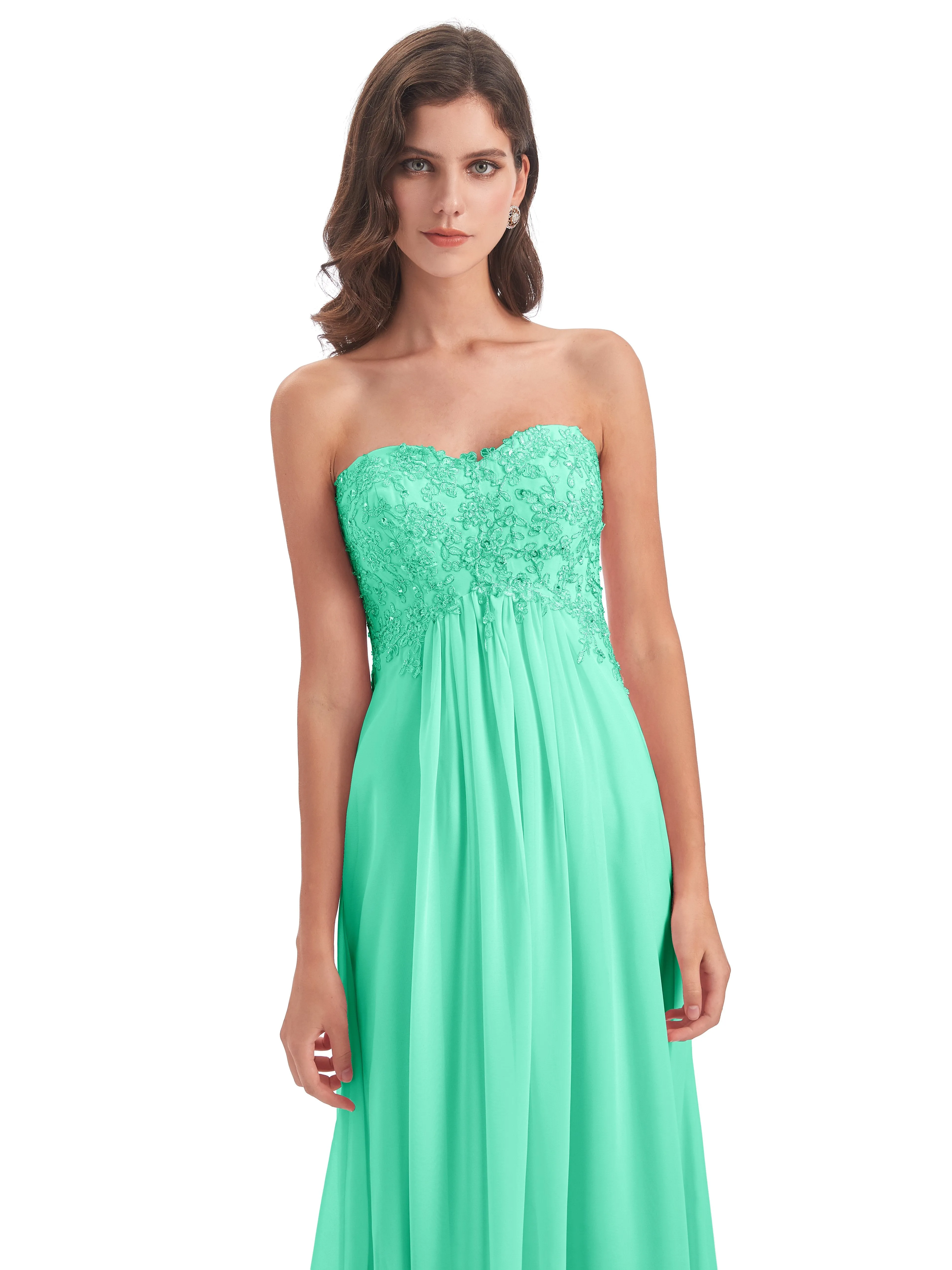 Scarlett Cute Sweetheart Sweep-Brush Train Bridesmaid Dresses