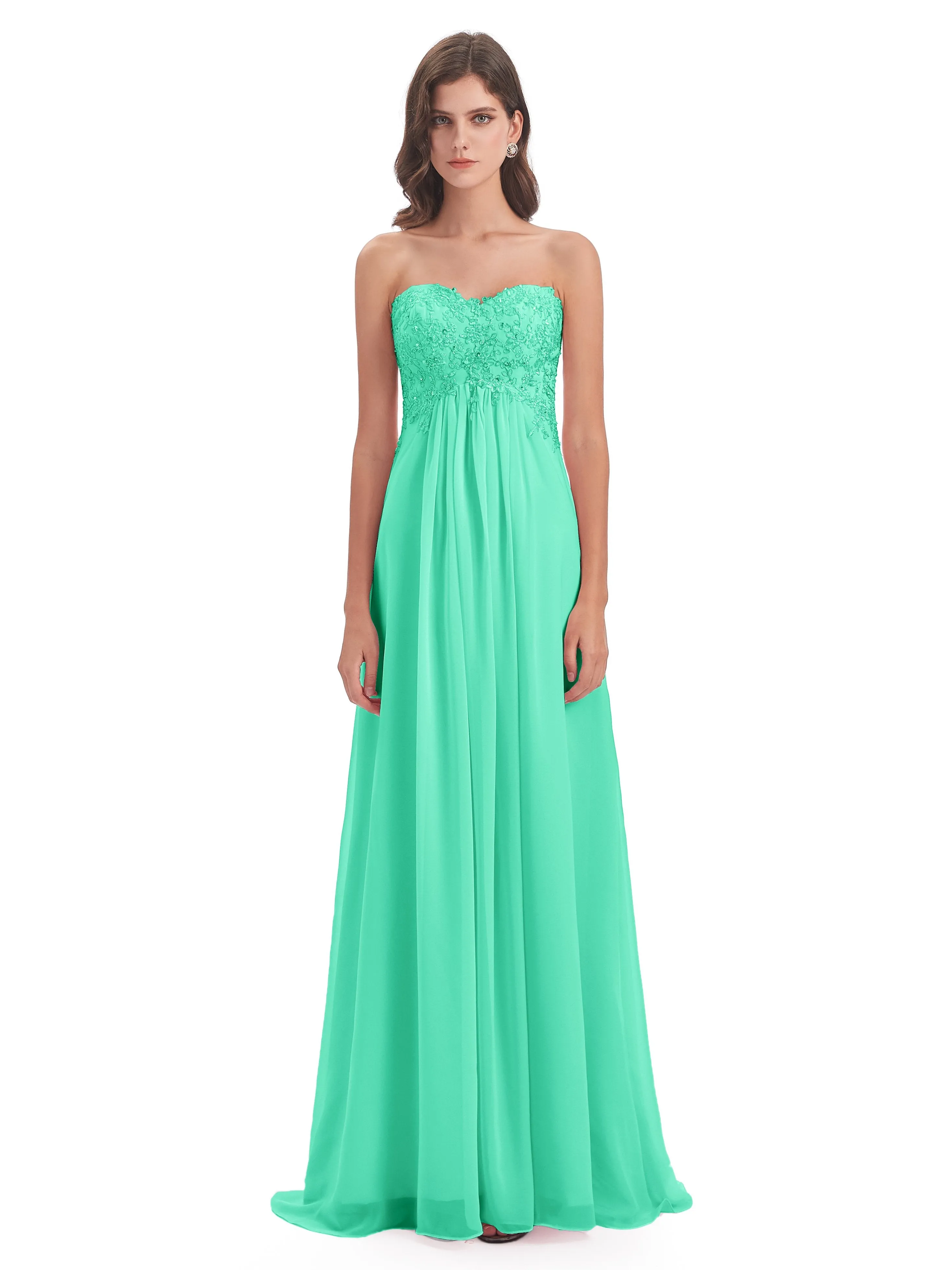 Scarlett Cute Sweetheart Sweep-Brush Train Bridesmaid Dresses