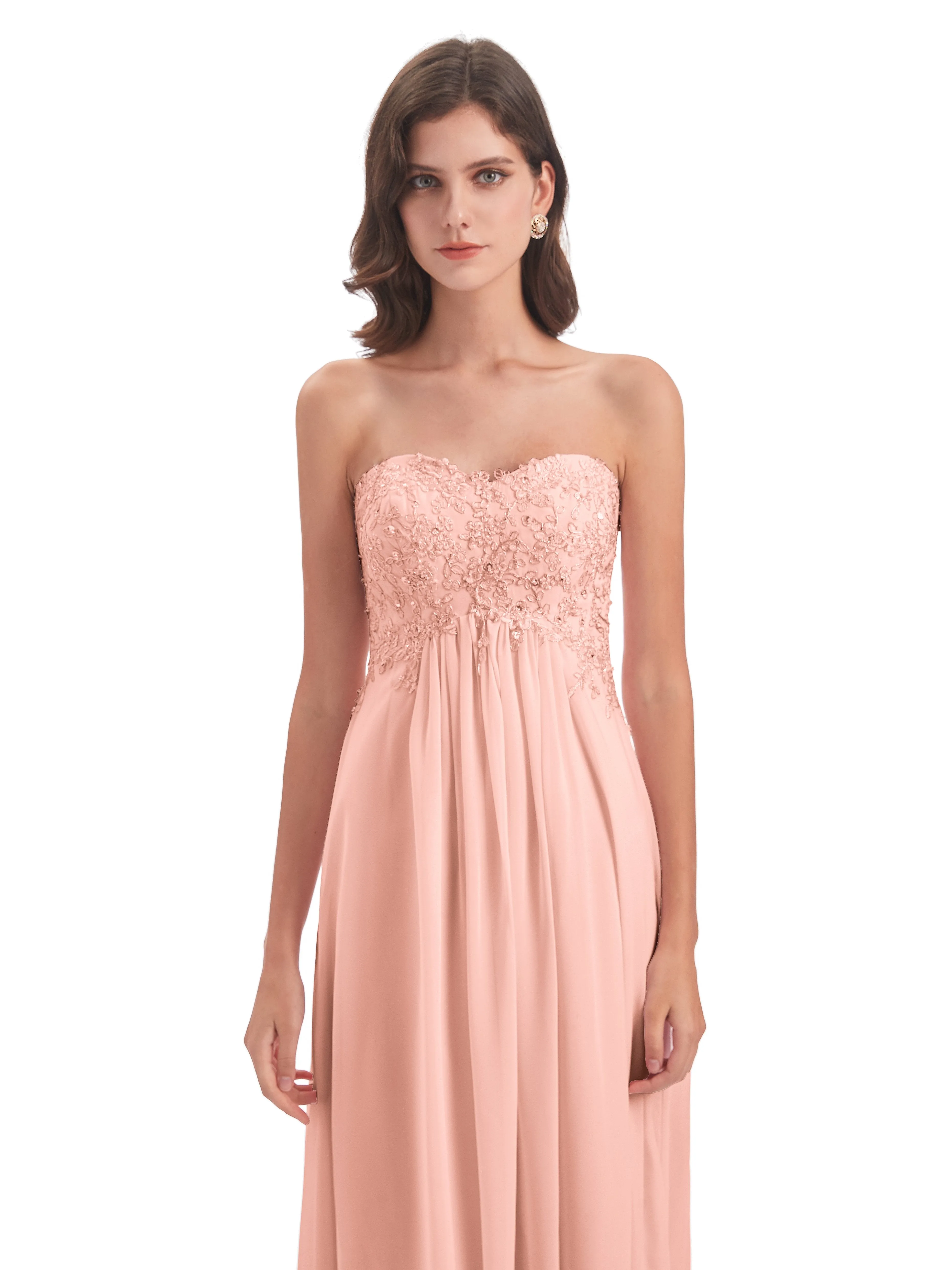 Scarlett Cute Sweetheart Sweep-Brush Train Bridesmaid Dresses