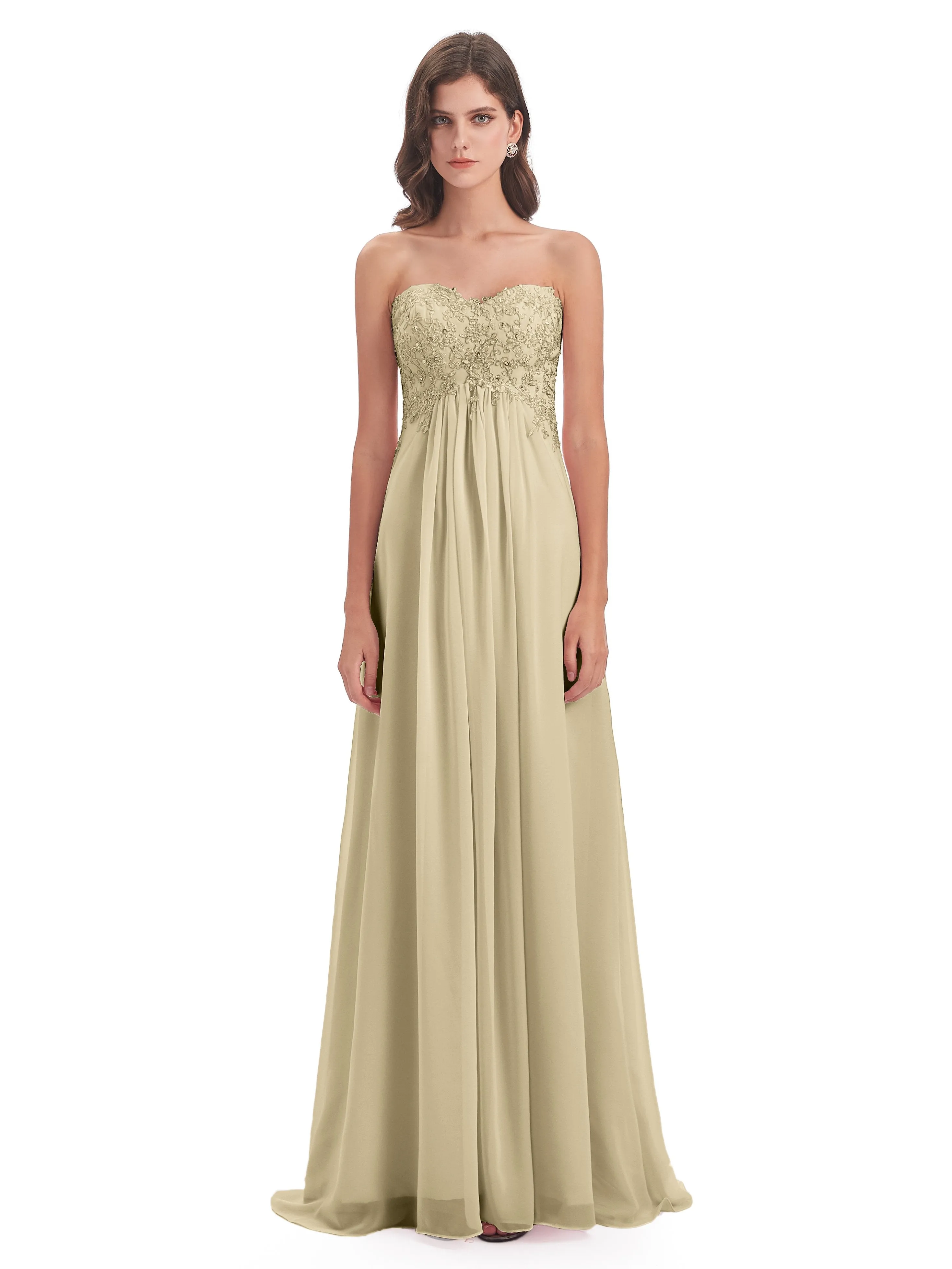 Scarlett Cute Sweetheart Sweep-Brush Train Bridesmaid Dresses