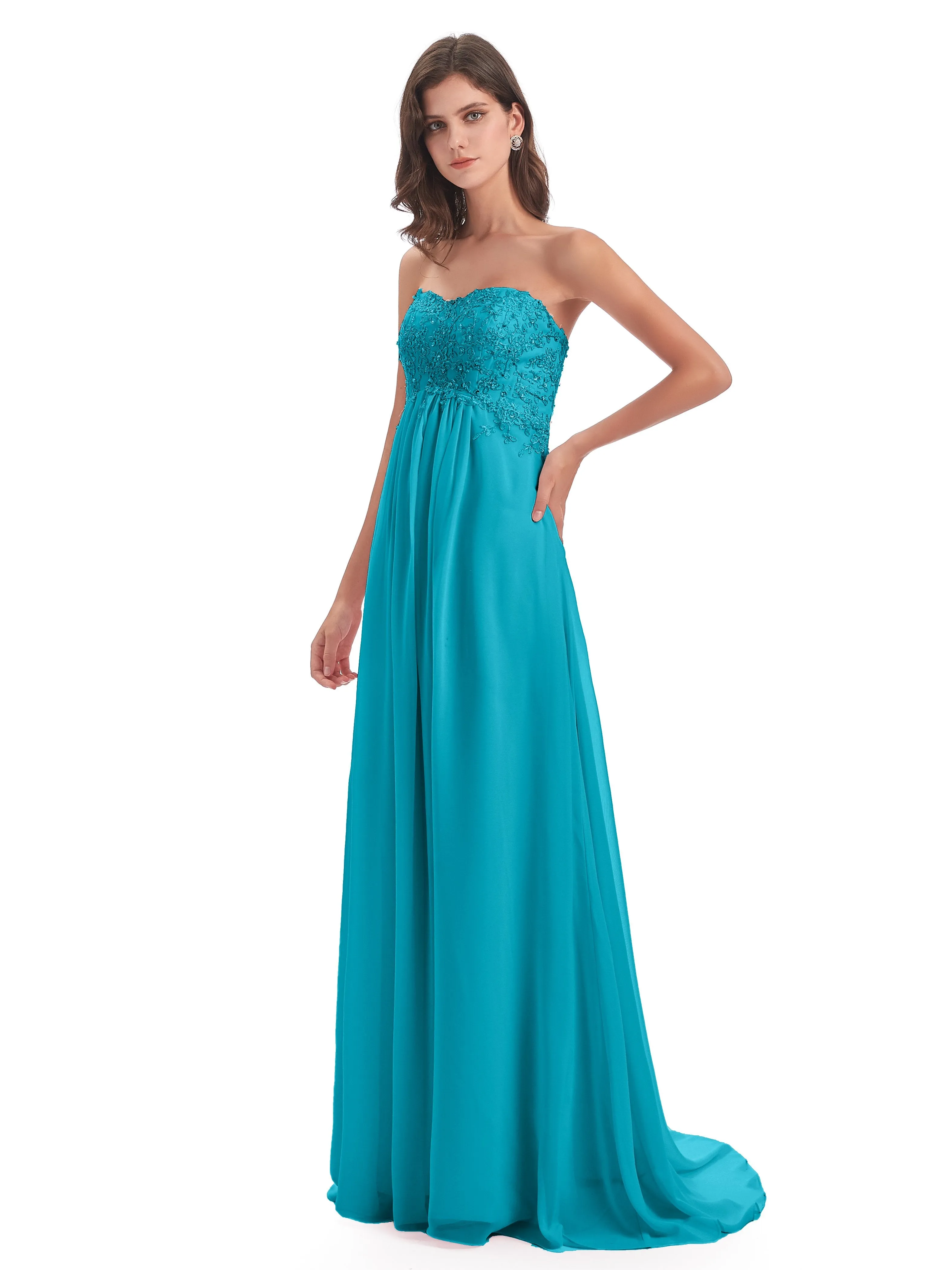 Scarlett Cute Sweetheart Sweep-Brush Train Bridesmaid Dresses