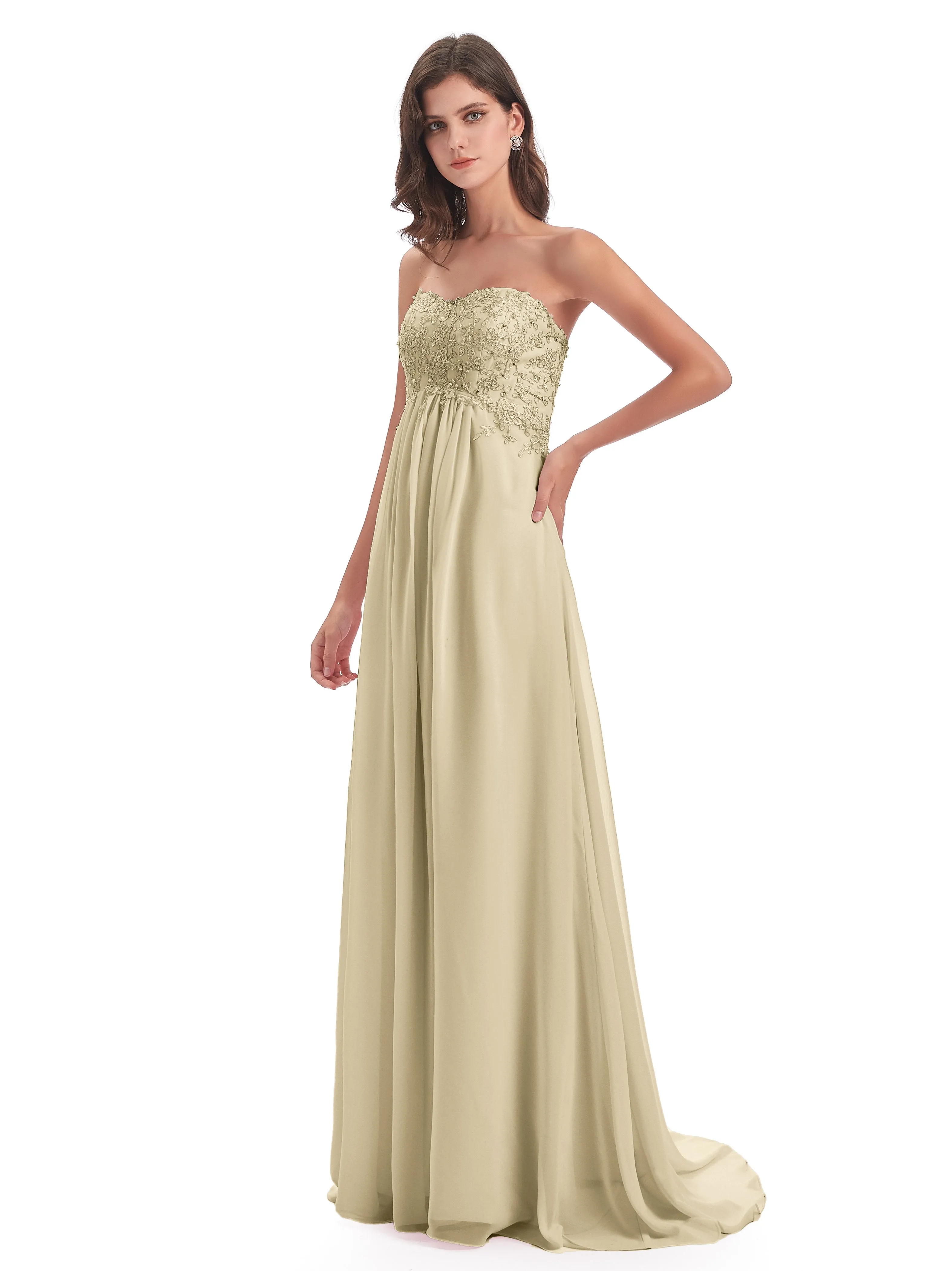 Scarlett Cute Sweetheart Sweep-Brush Train Bridesmaid Dresses