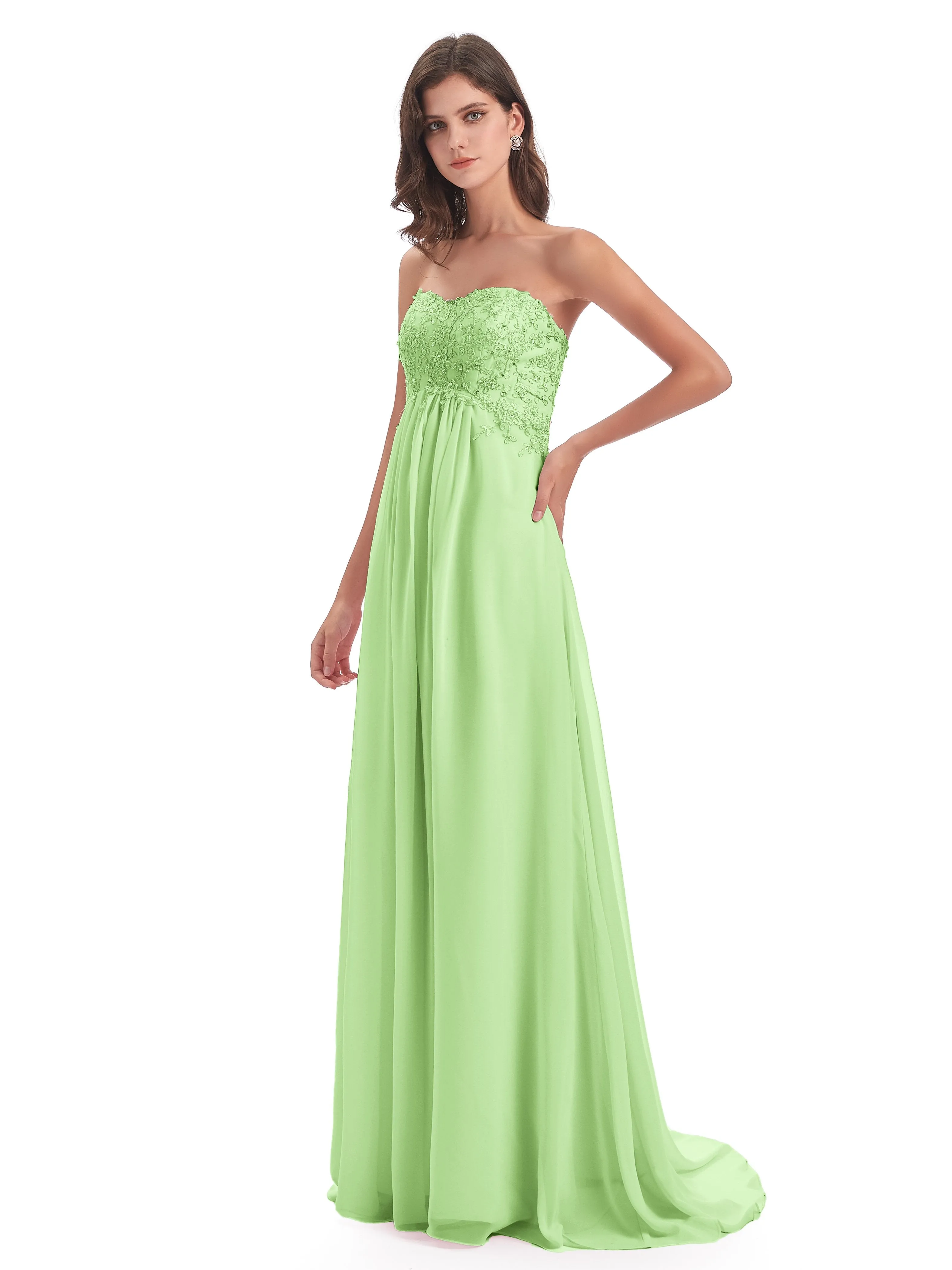 Scarlett Cute Sweetheart Sweep-Brush Train Bridesmaid Dresses