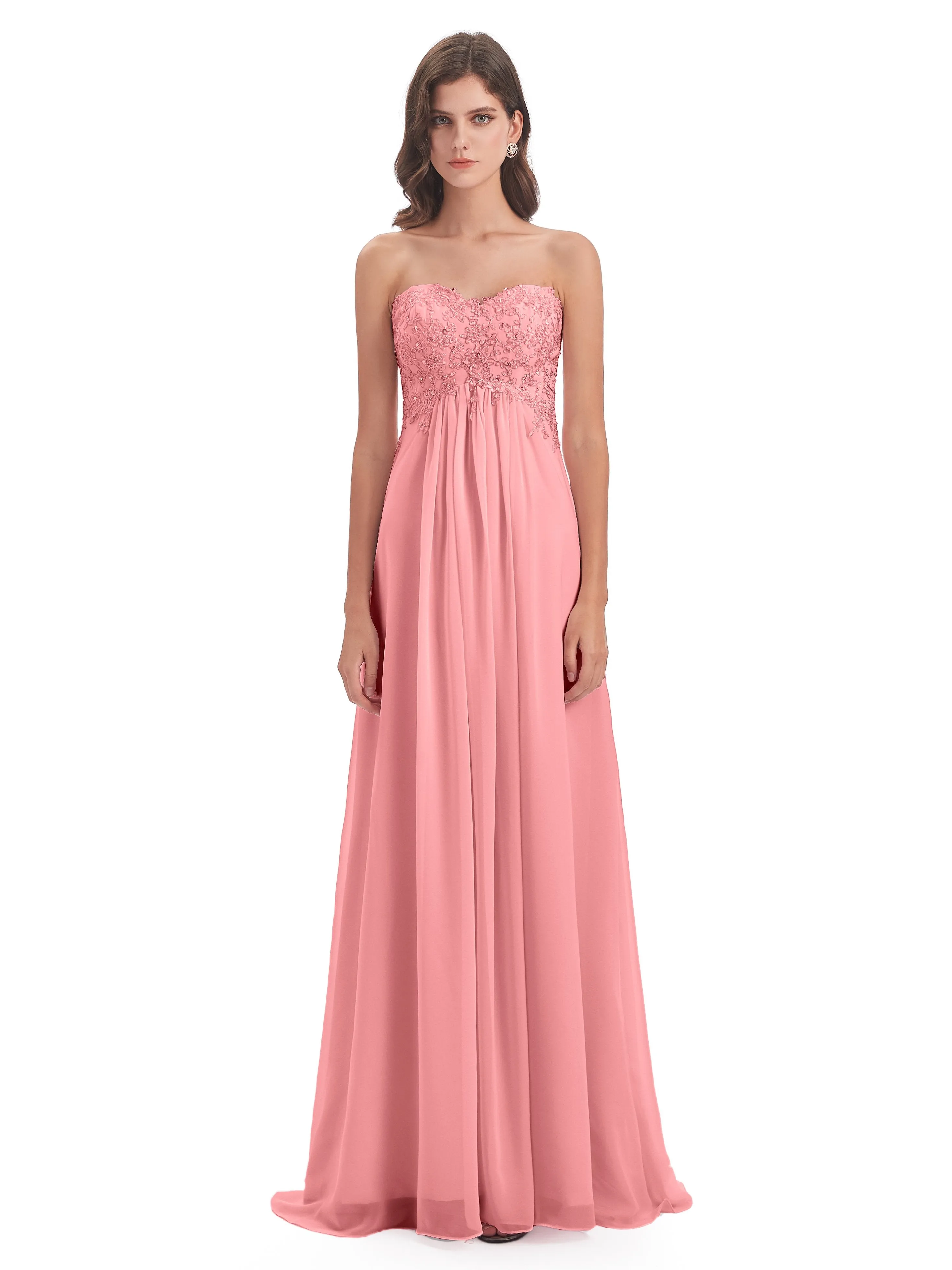 Scarlett Cute Sweetheart Sweep-Brush Train Bridesmaid Dresses