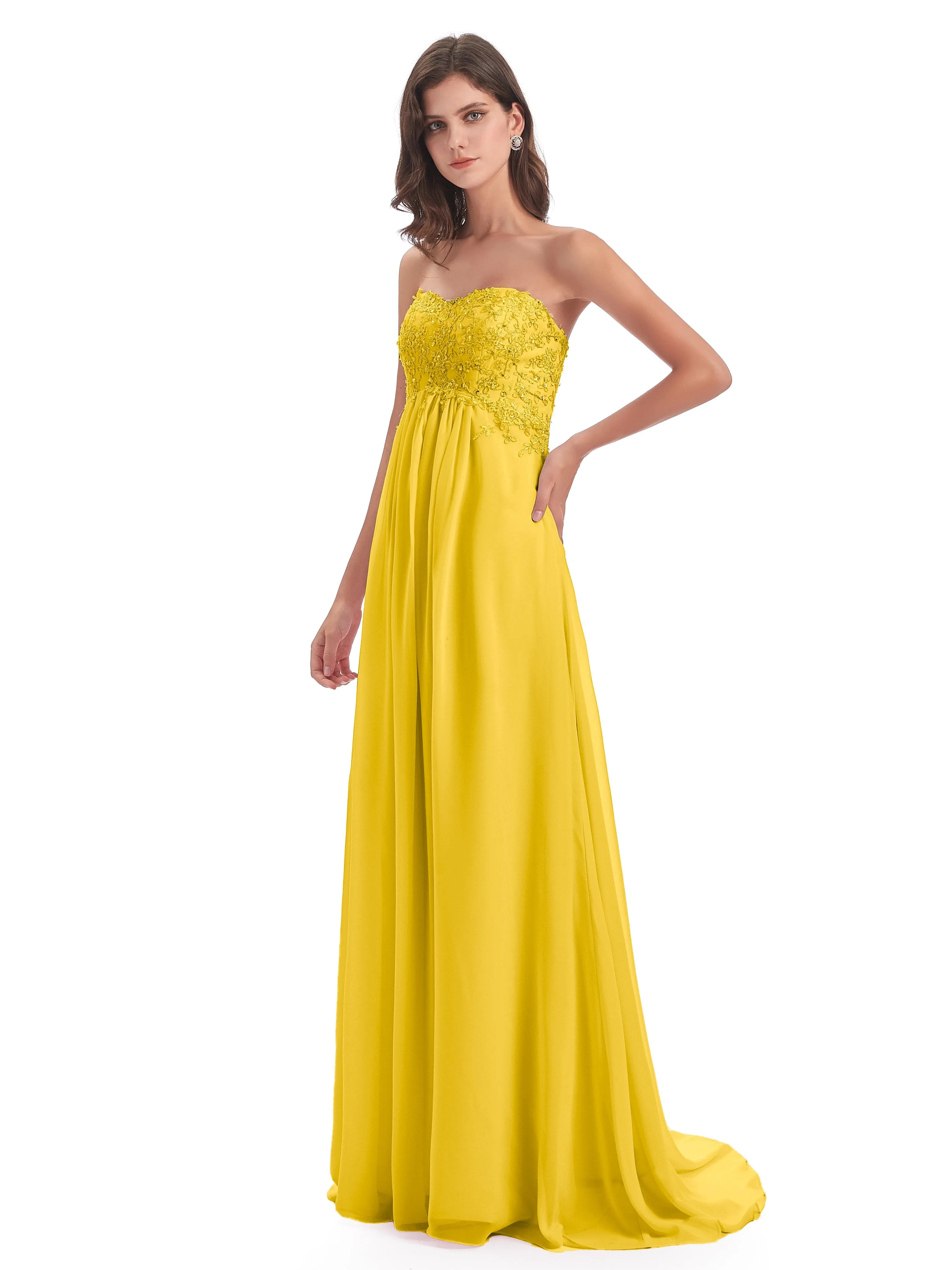 Scarlett Cute Sweetheart Sweep-Brush Train Bridesmaid Dresses