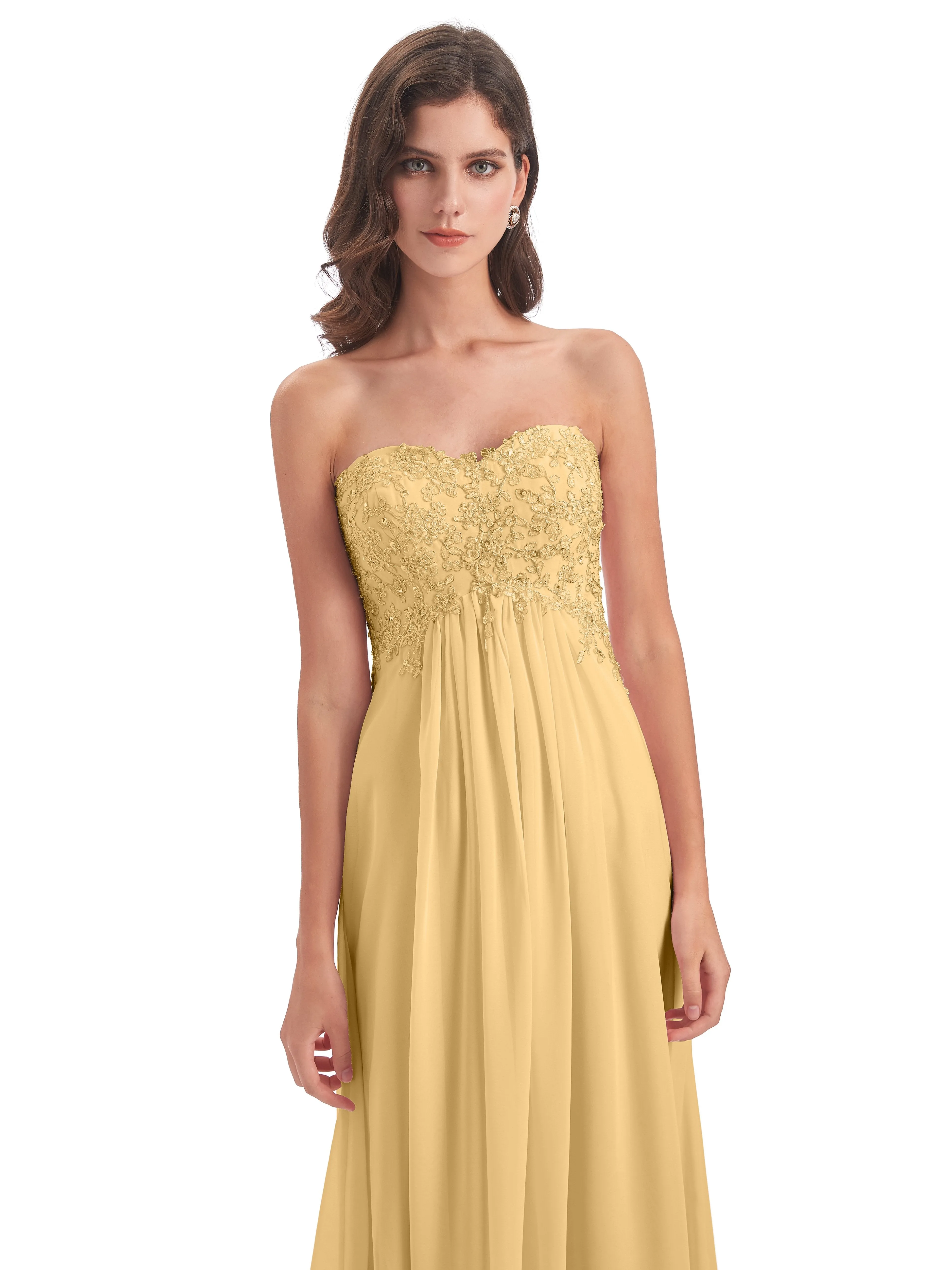 Scarlett Cute Sweetheart Sweep-Brush Train Bridesmaid Dresses