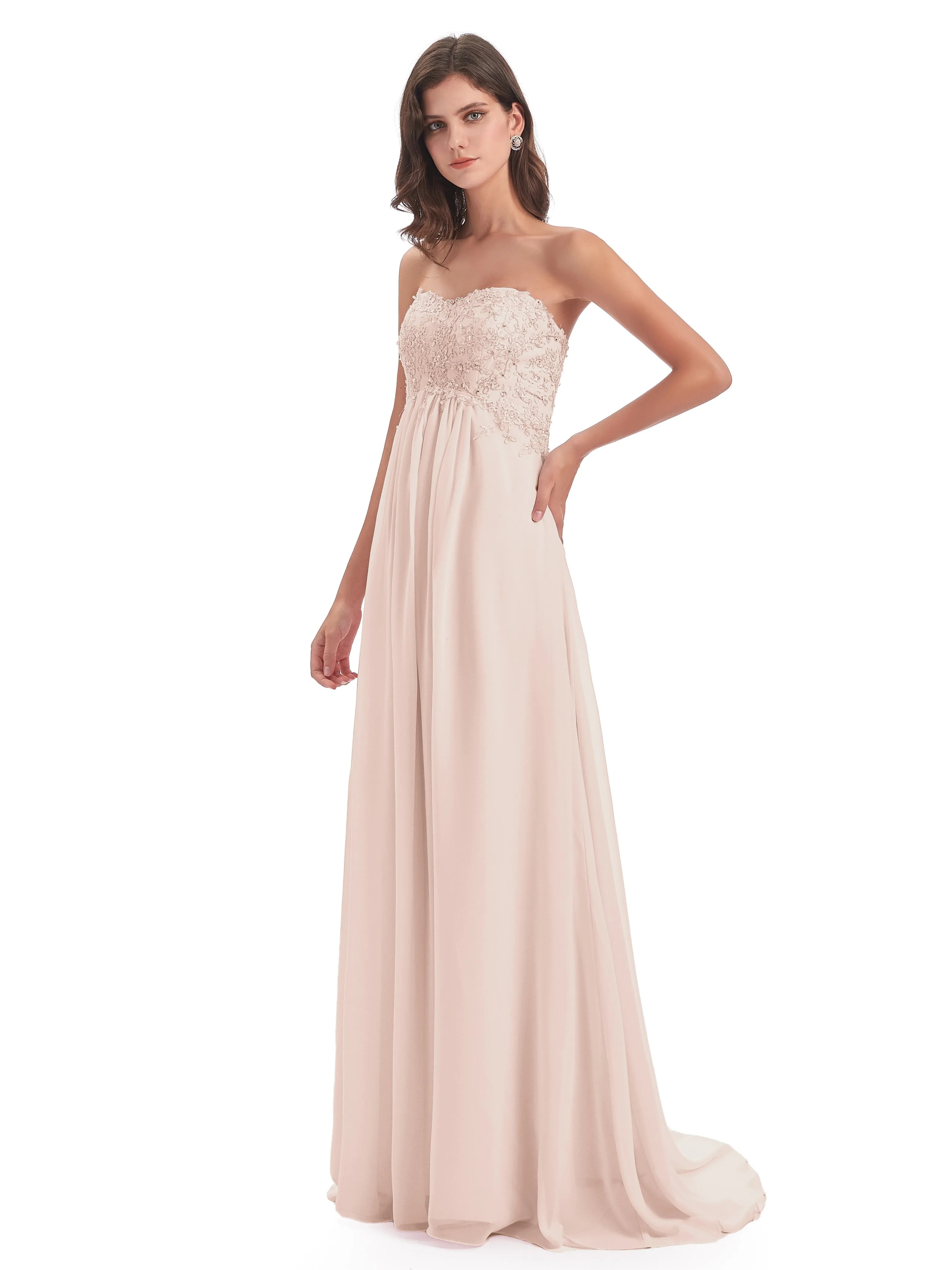 Scarlett Cute Sweetheart Sweep-Brush Train Bridesmaid Dresses