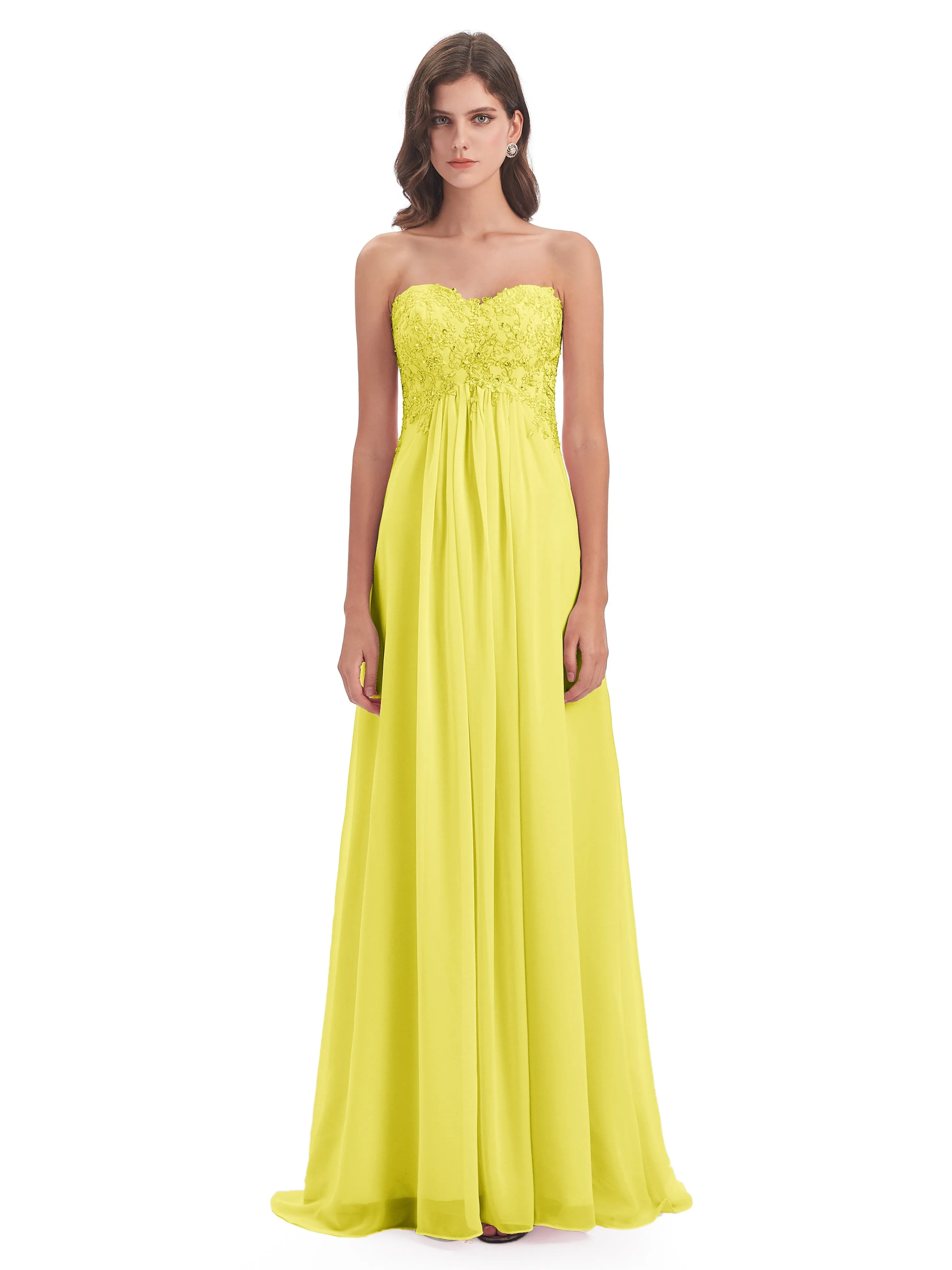 Scarlett Cute Sweetheart Sweep-Brush Train Bridesmaid Dresses