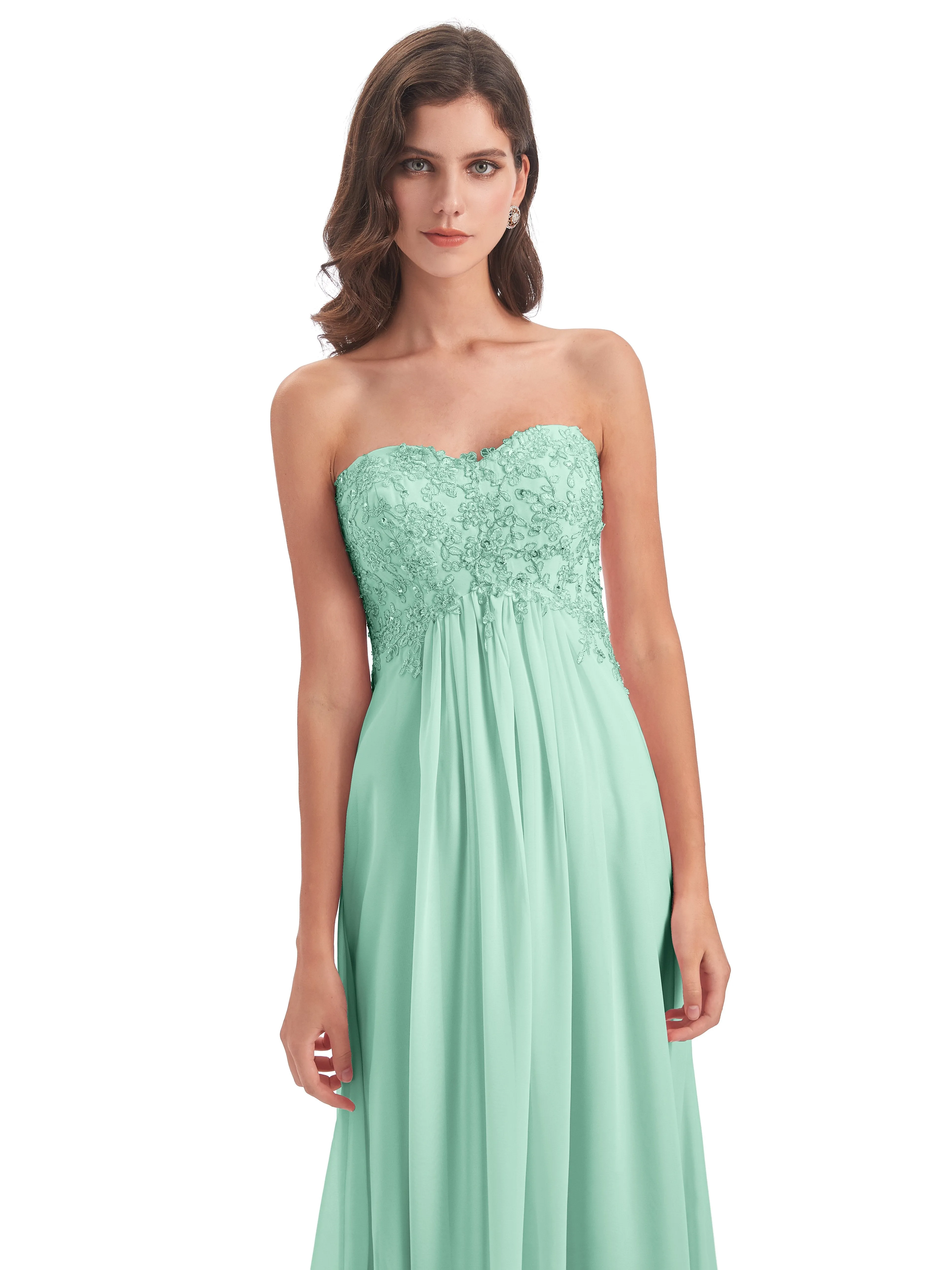 Scarlett Cute Sweetheart Sweep-Brush Train Bridesmaid Dresses