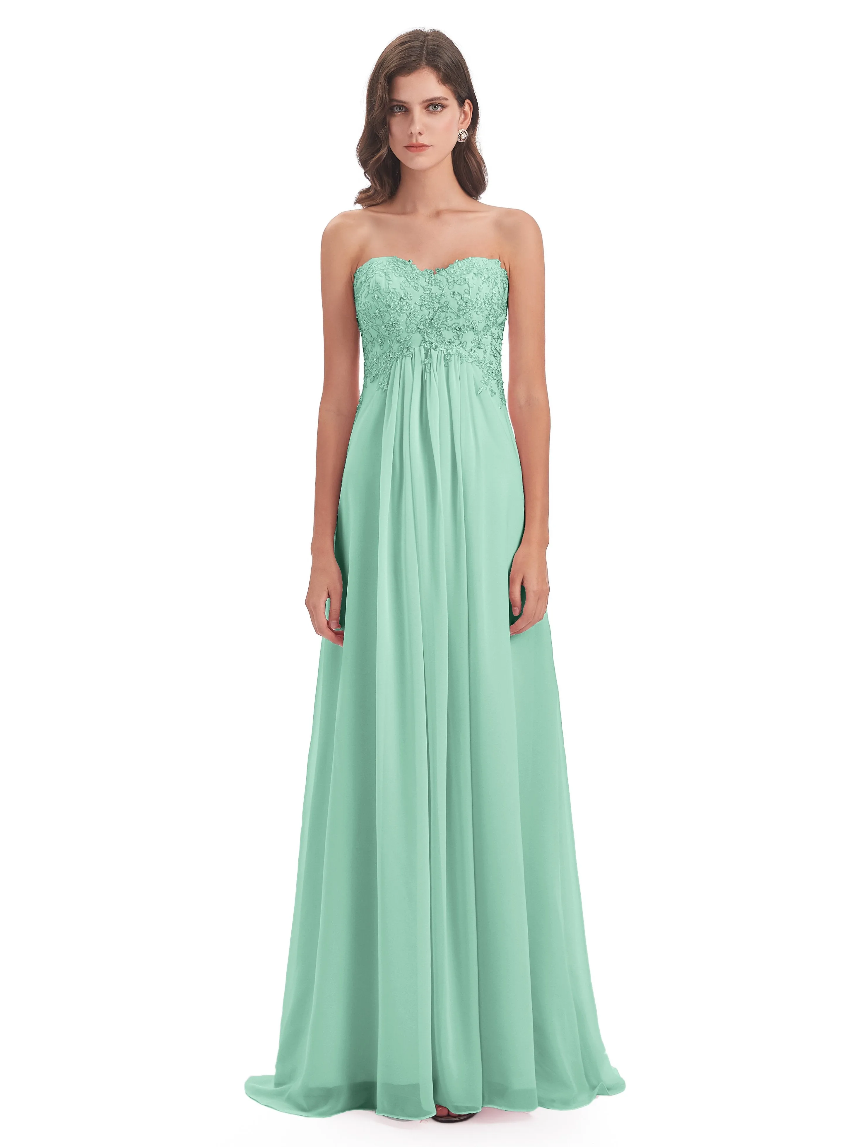 Scarlett Cute Sweetheart Sweep-Brush Train Bridesmaid Dresses