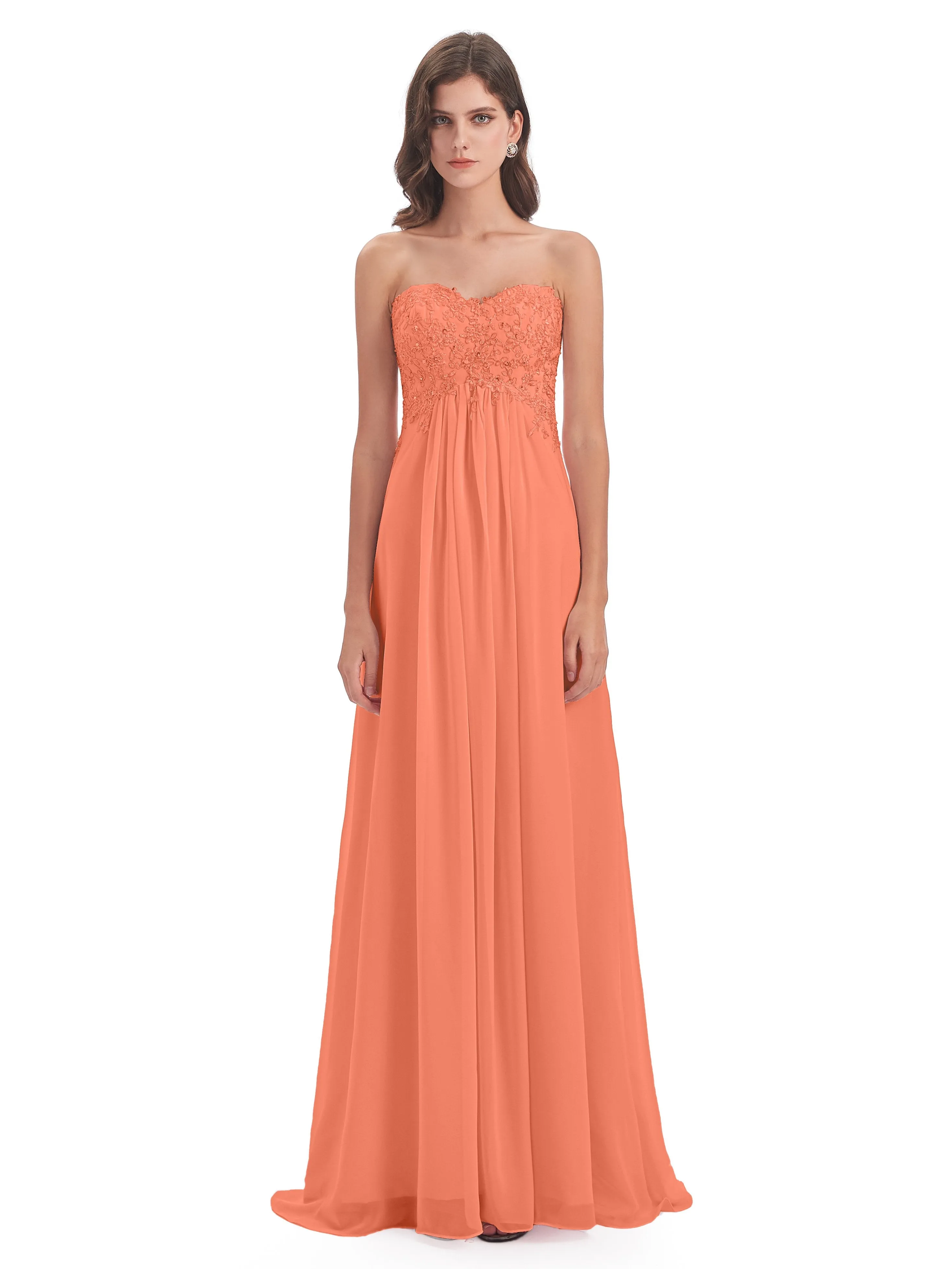 Scarlett Cute Sweetheart Sweep-Brush Train Bridesmaid Dresses