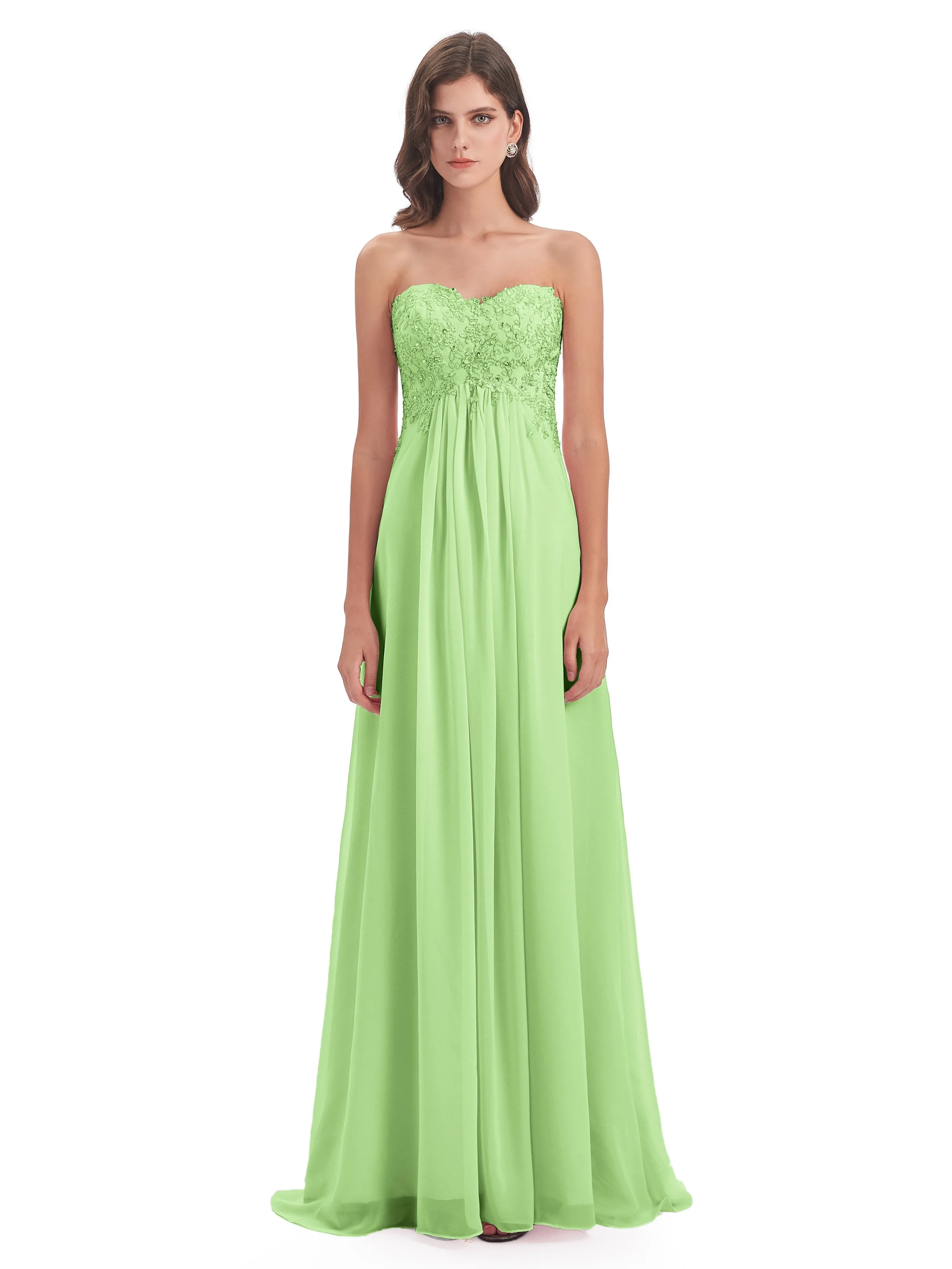 Scarlett Cute Sweetheart Sweep-Brush Train Bridesmaid Dresses