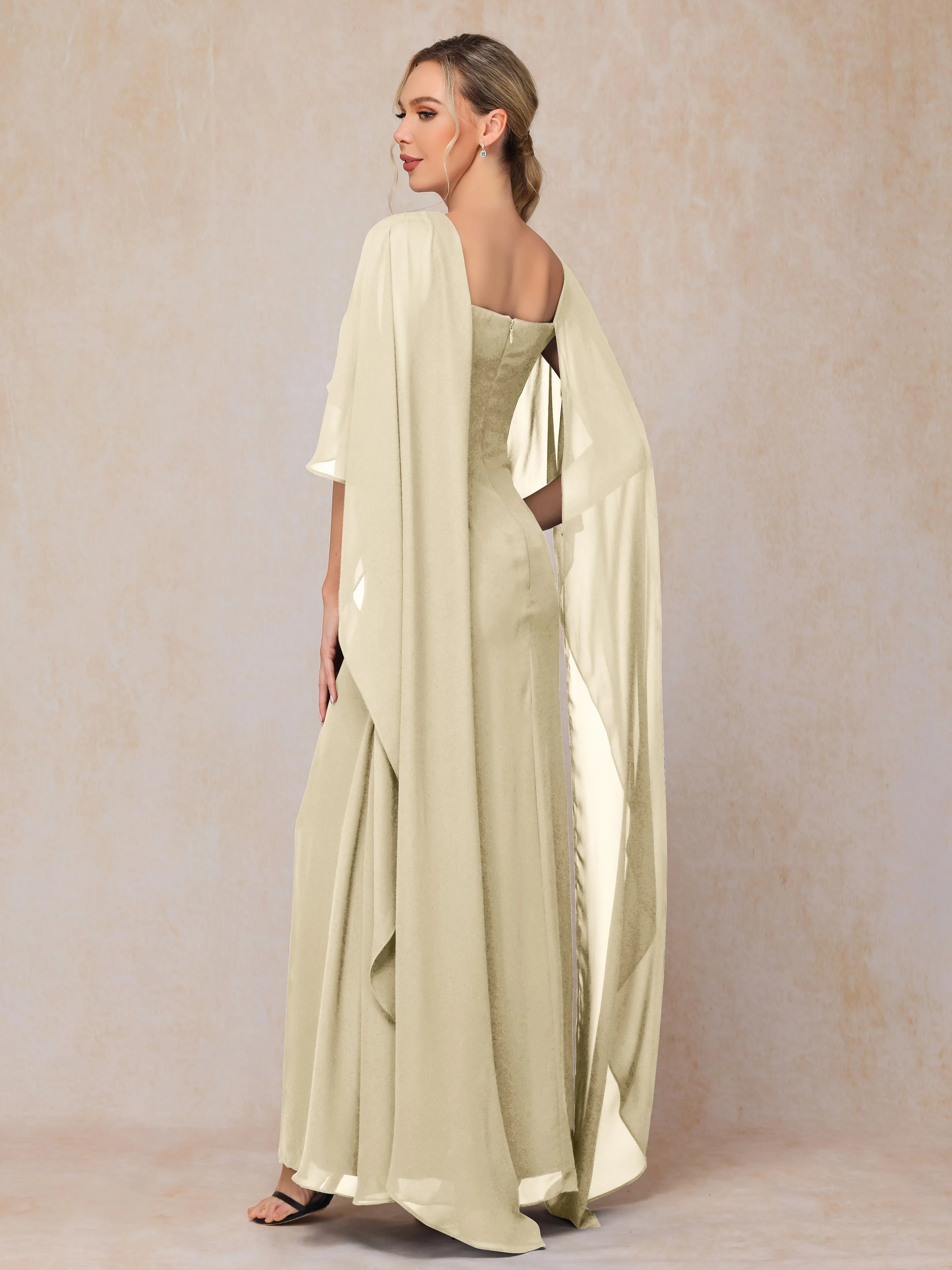 Scoop Floor Length Chiffon Mother of the Bride Dress