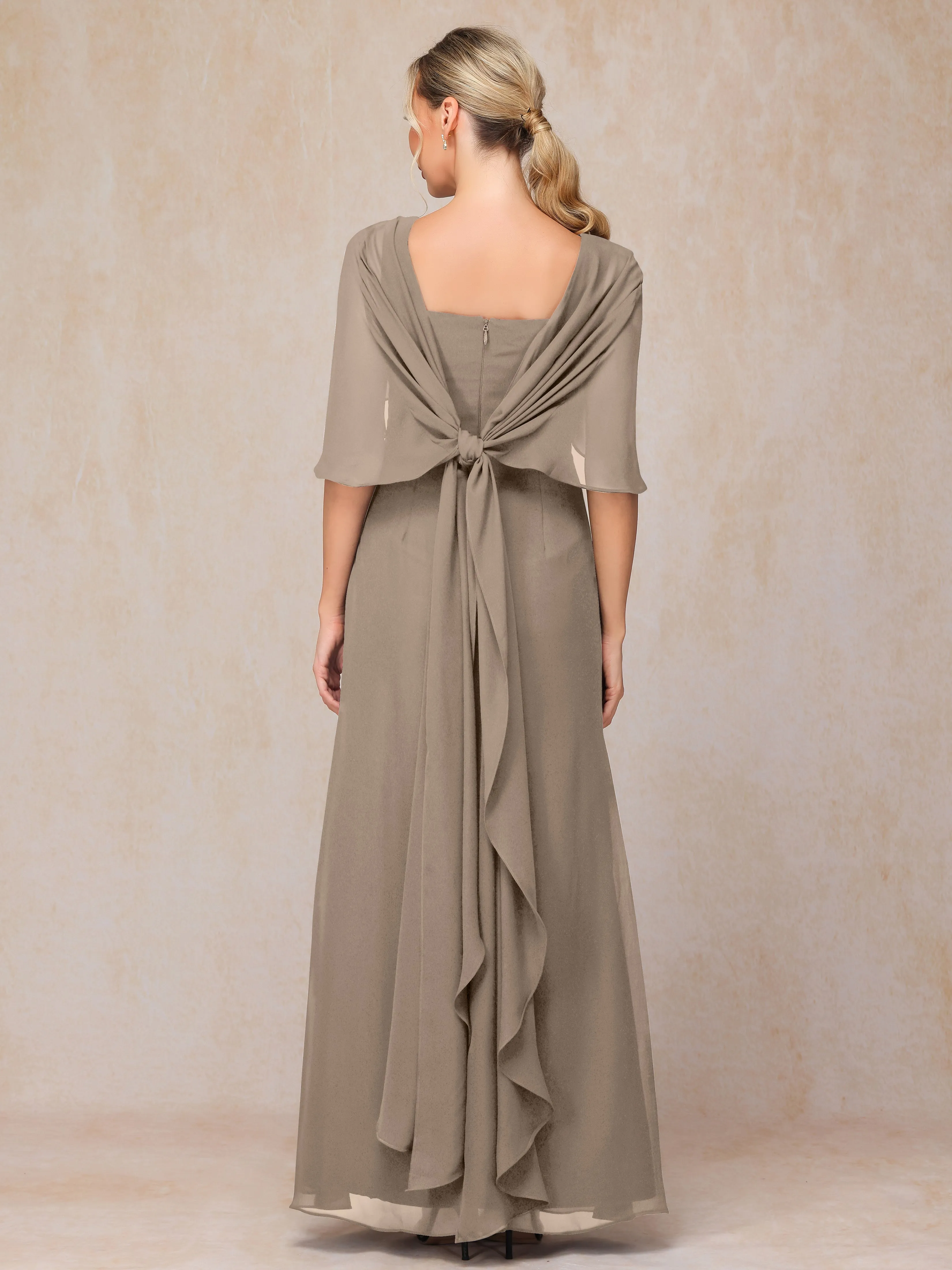 Scoop Floor Length Chiffon Mother of the Bride Dress