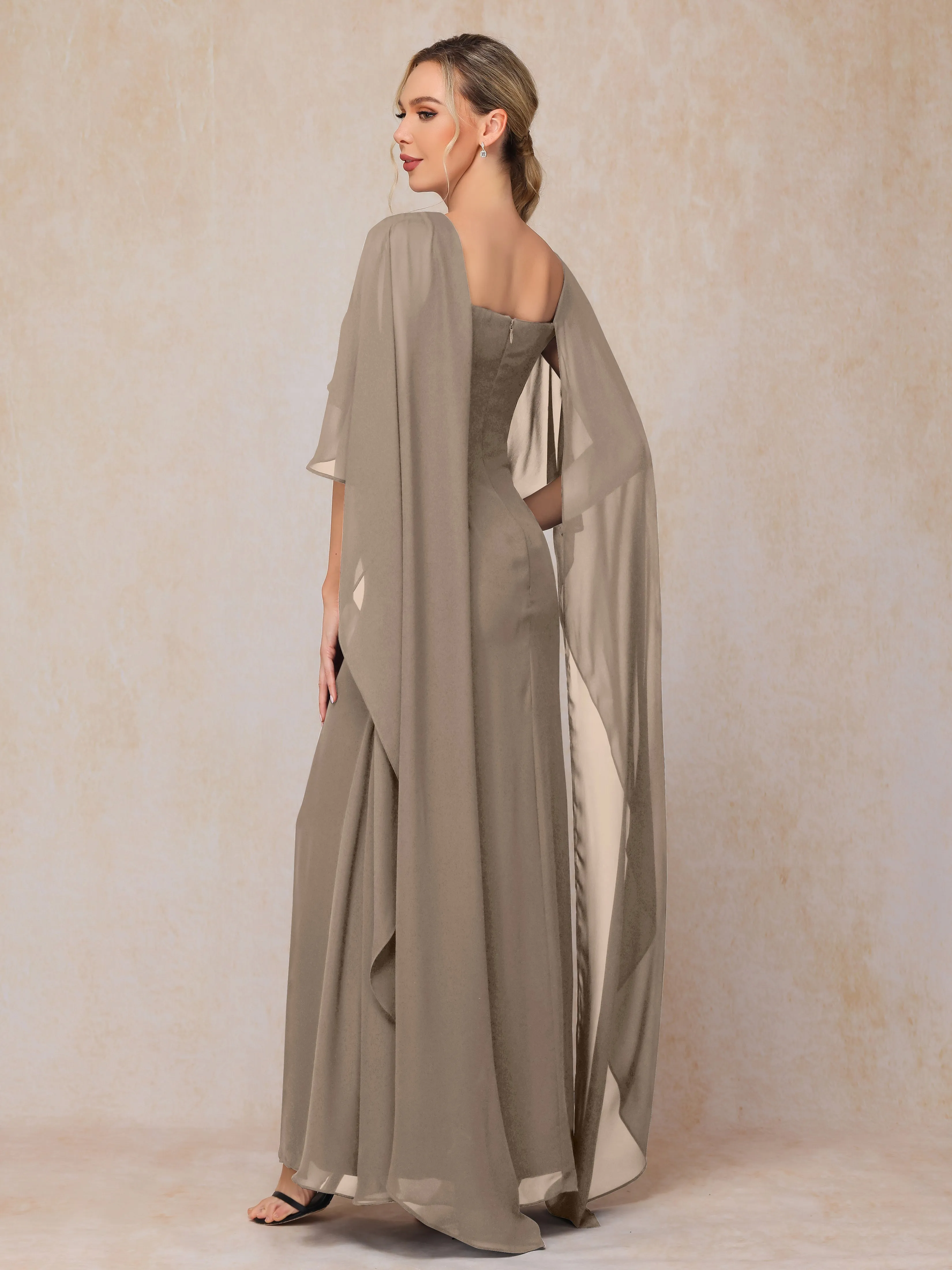 Scoop Floor Length Chiffon Mother of the Bride Dress