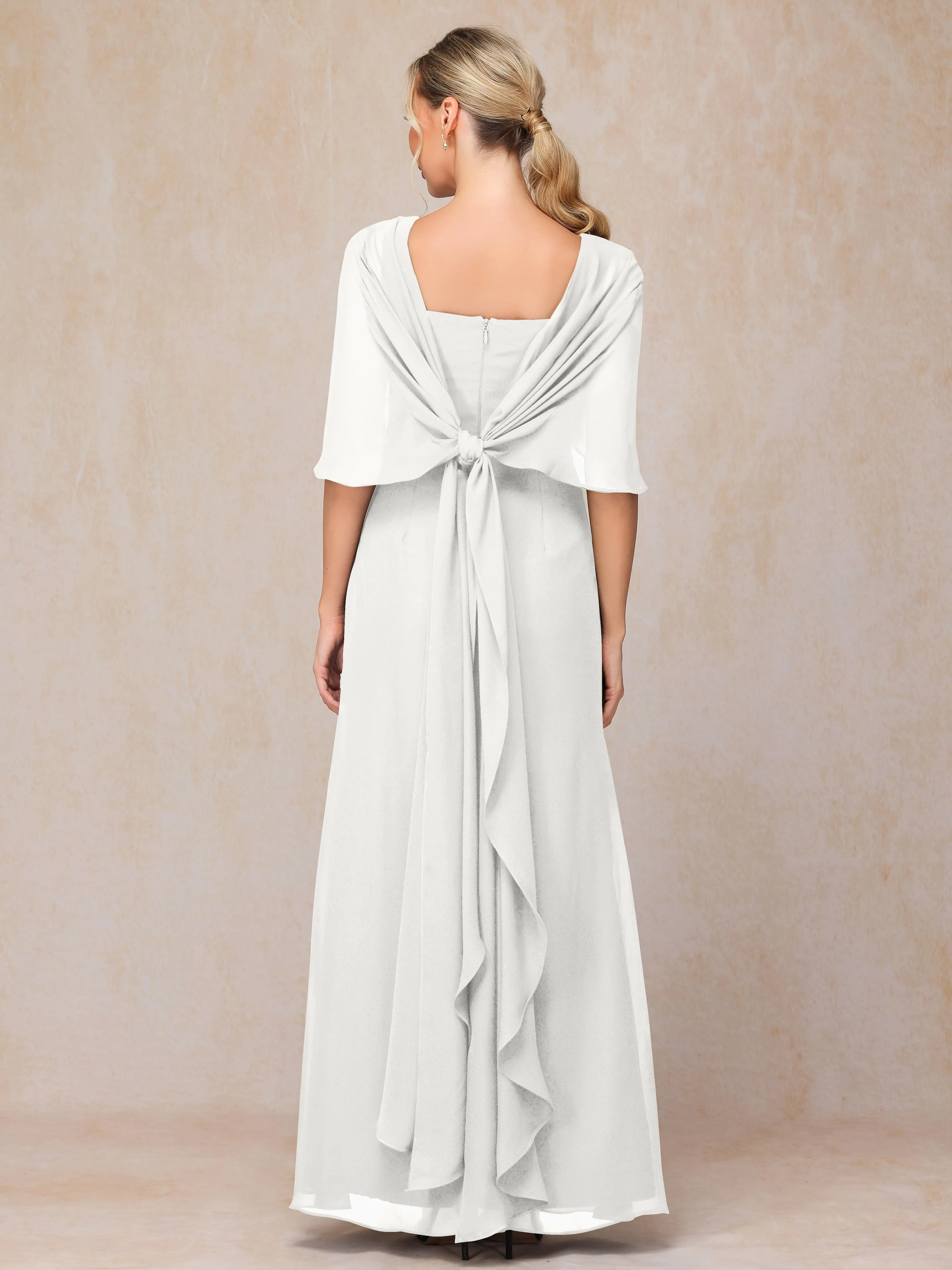 Scoop Floor Length Chiffon Mother of the Bride Dress