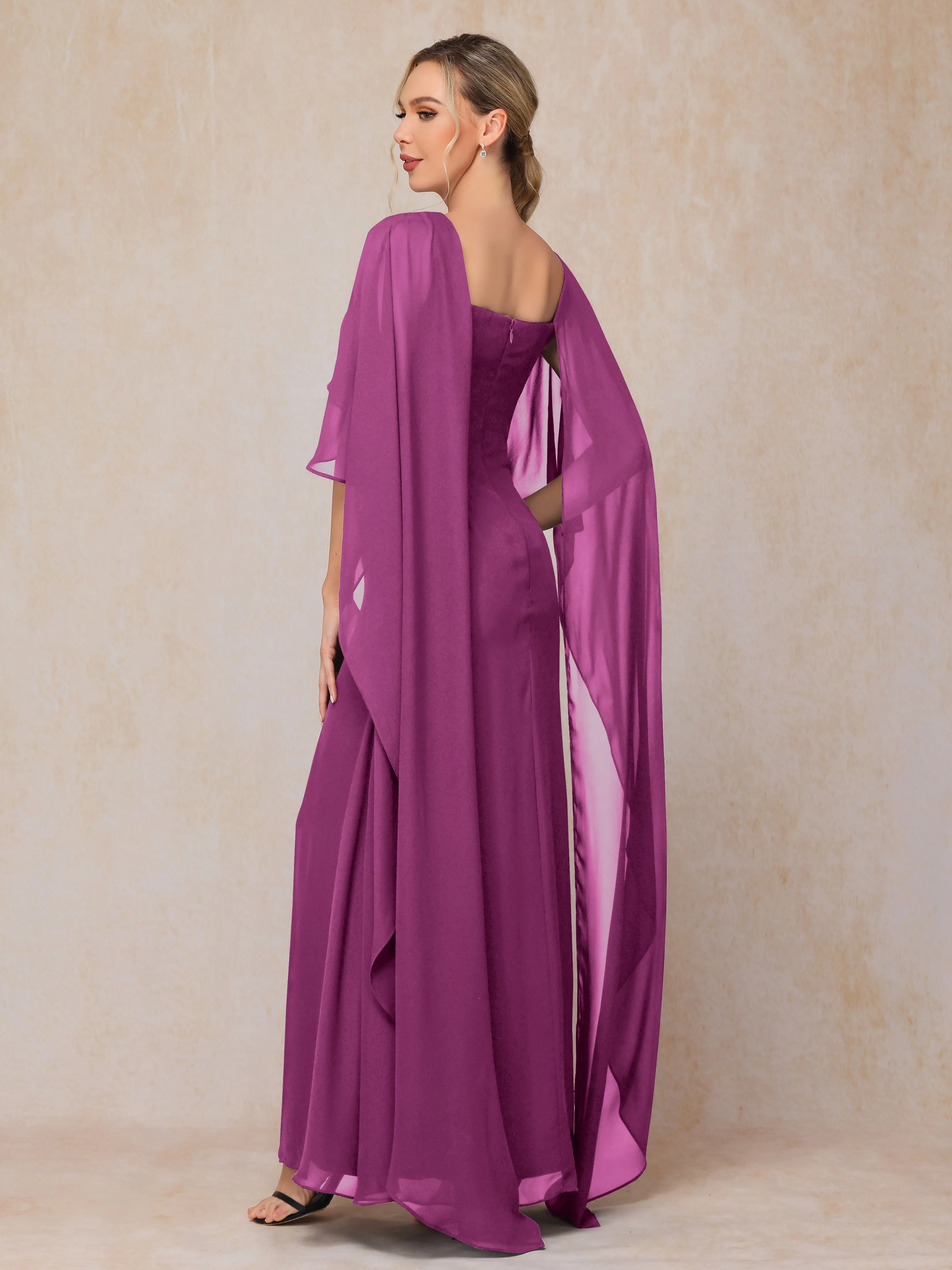 Scoop Floor Length Chiffon Mother of the Bride Dress