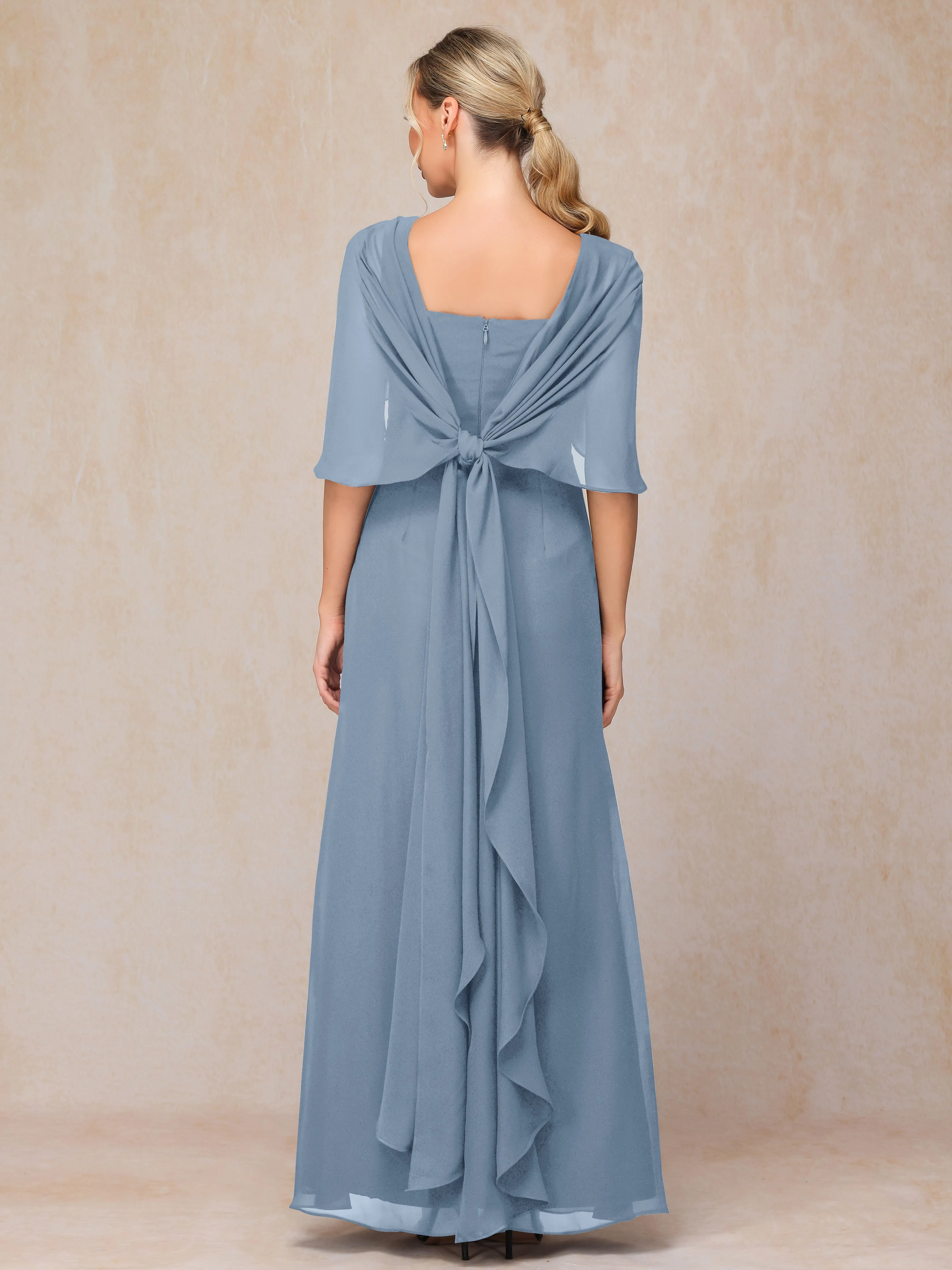 Scoop Floor Length Chiffon Mother of the Bride Dress