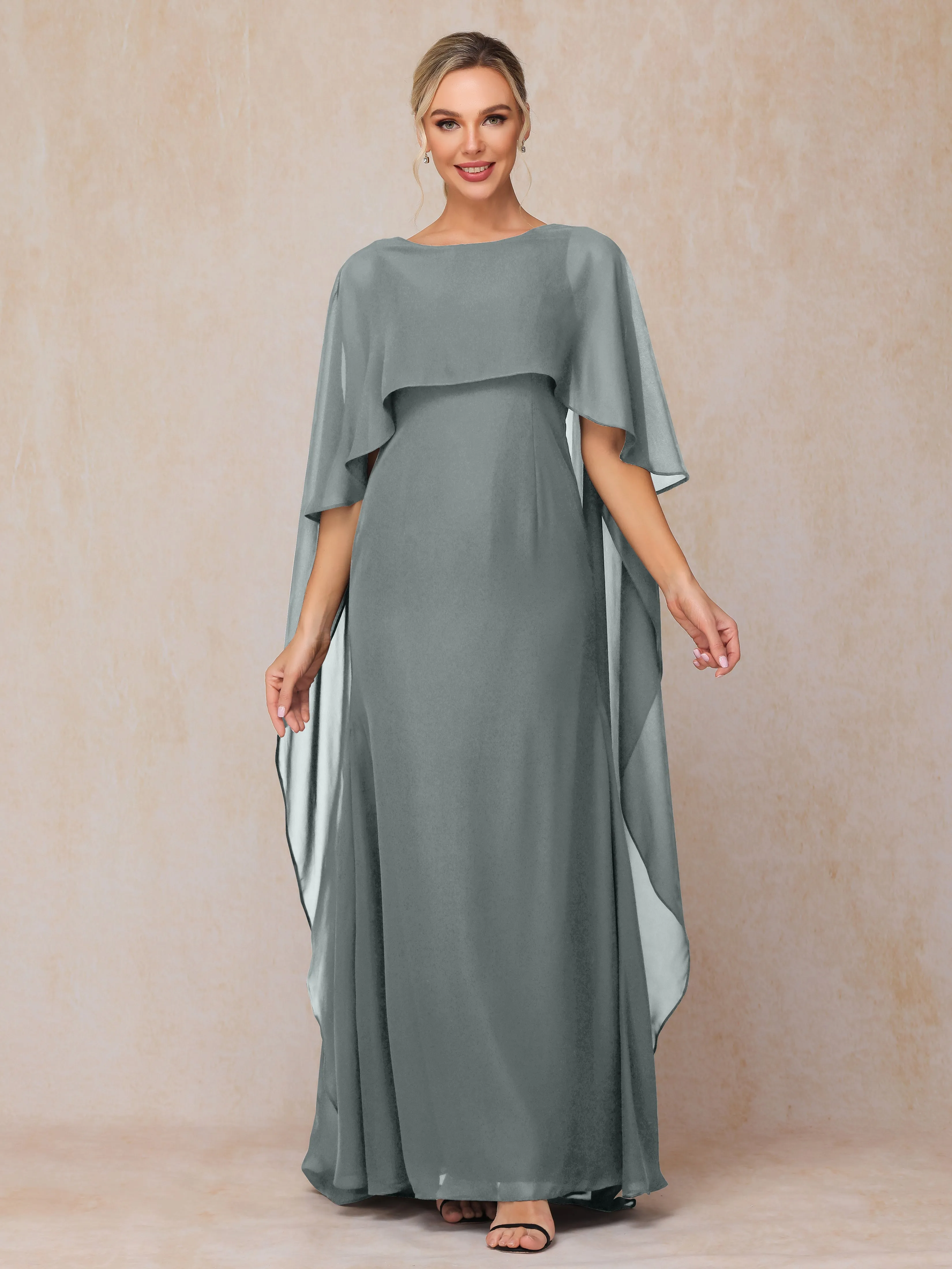 Scoop Floor Length Chiffon Mother of the Bride Dress