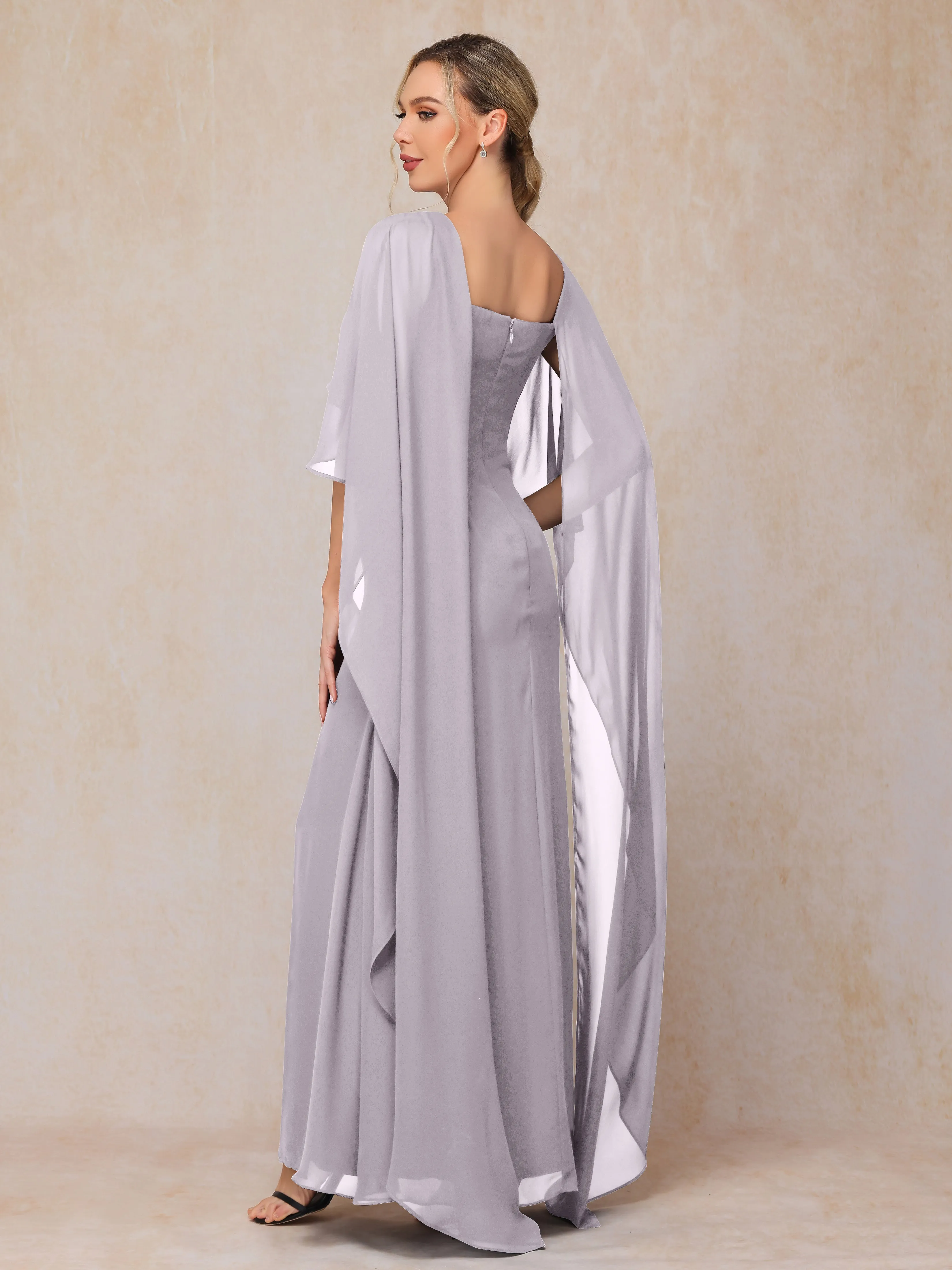 Scoop Floor Length Chiffon Mother of the Bride Dress