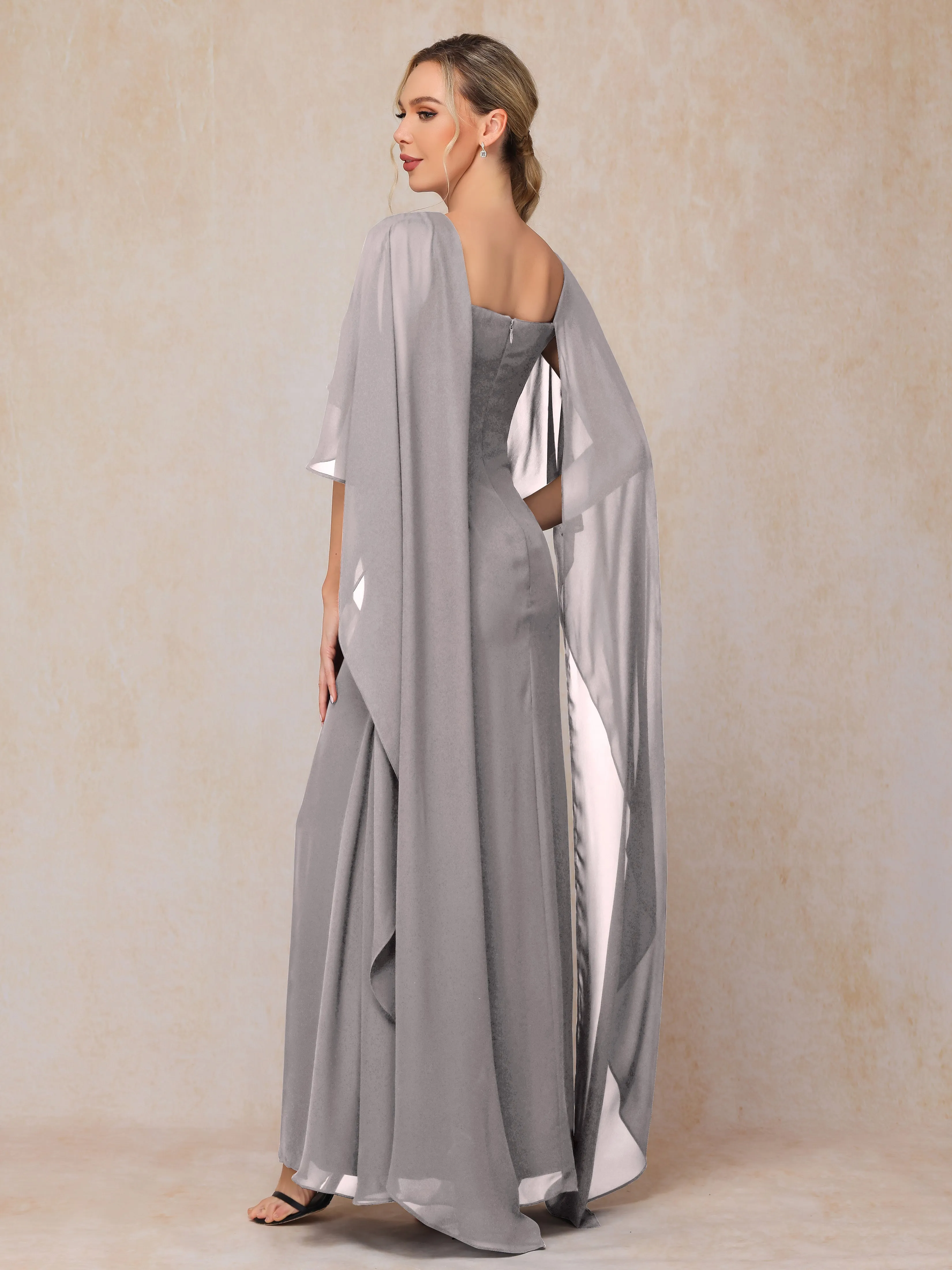 Scoop Floor Length Chiffon Mother of the Bride Dress