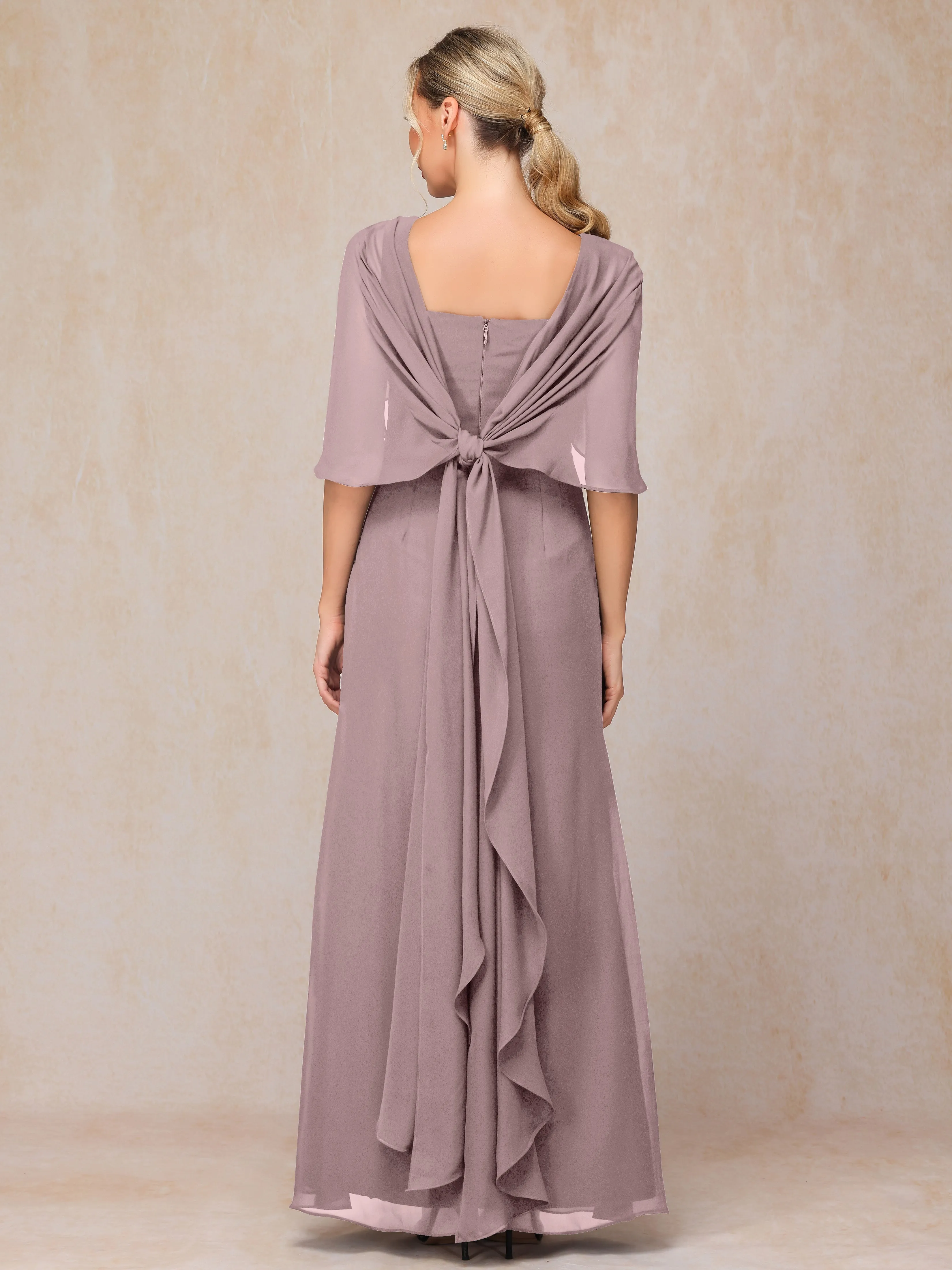 Scoop Floor Length Chiffon Mother of the Bride Dress