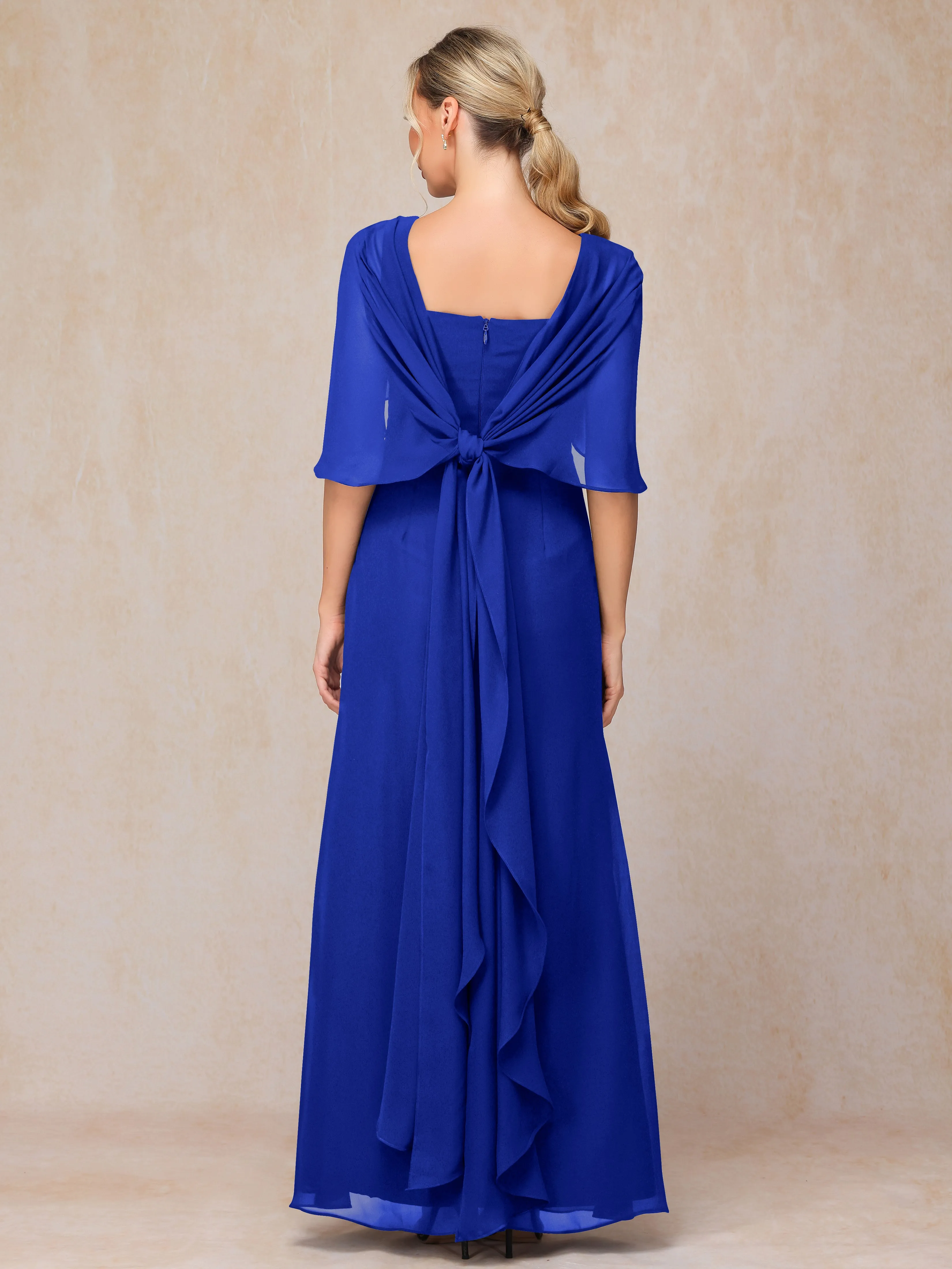 Scoop Floor Length Chiffon Mother of the Bride Dress