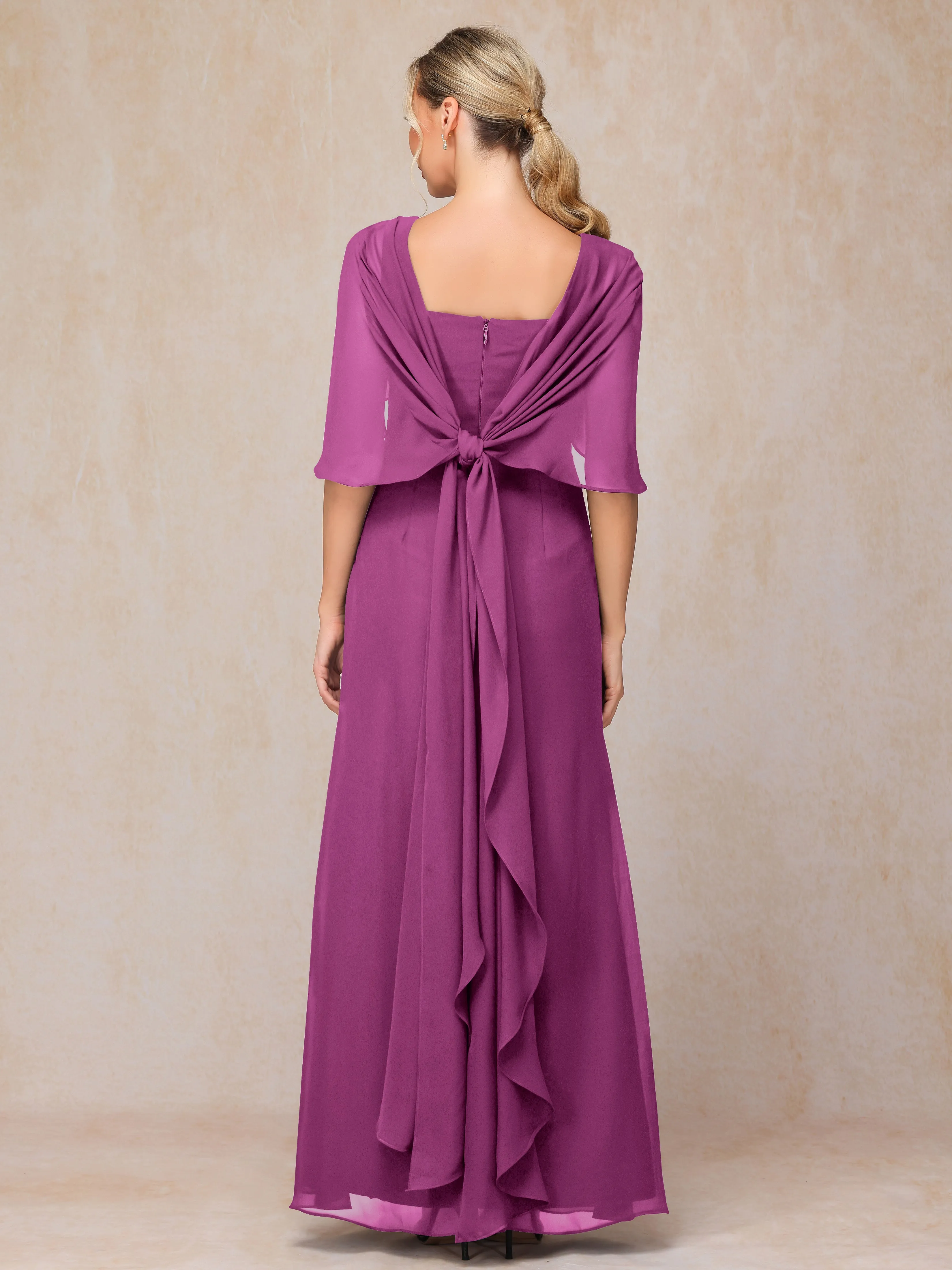 Scoop Floor Length Chiffon Mother of the Bride Dress