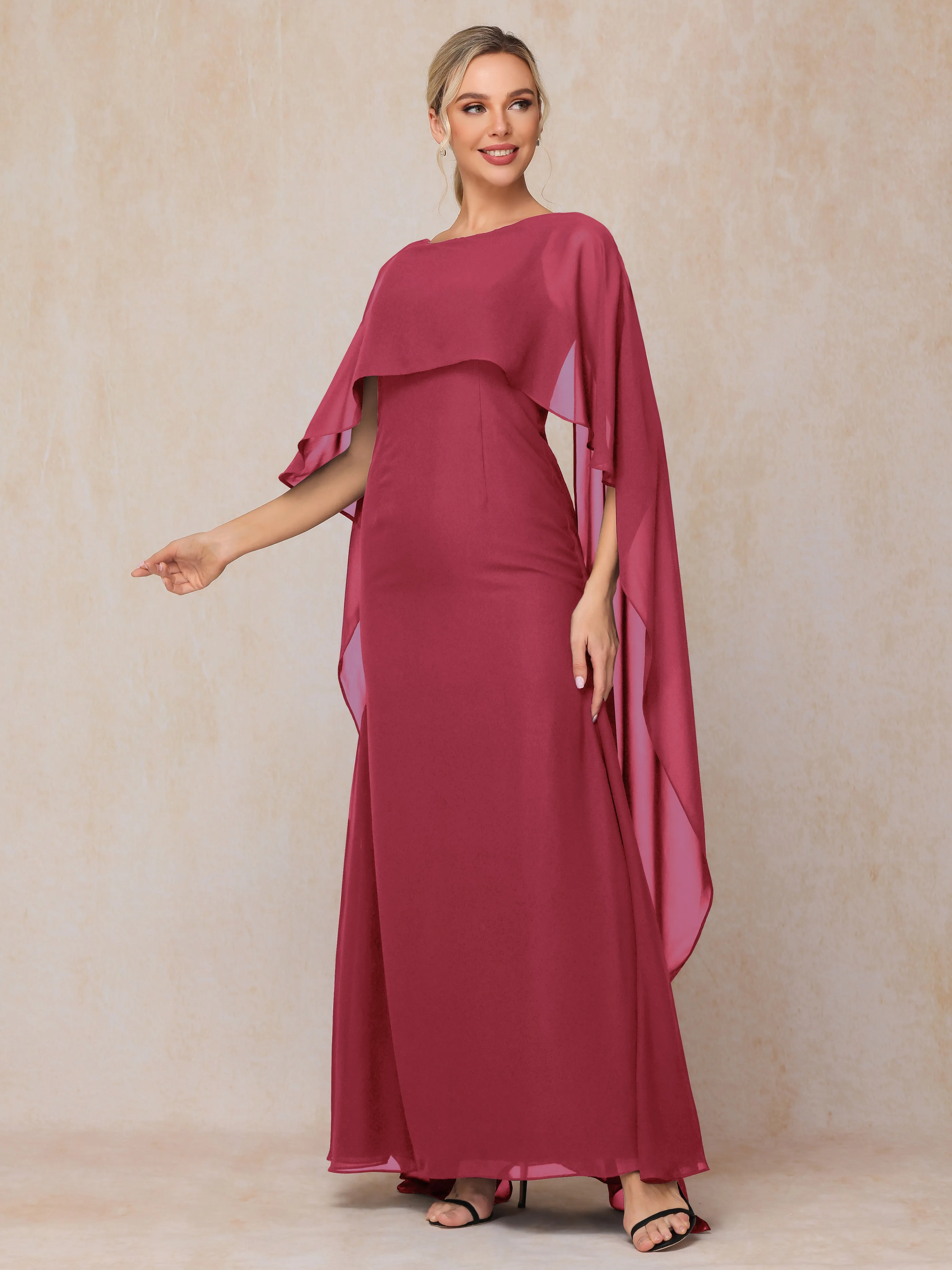 Scoop Floor Length Chiffon Mother of the Bride Dress