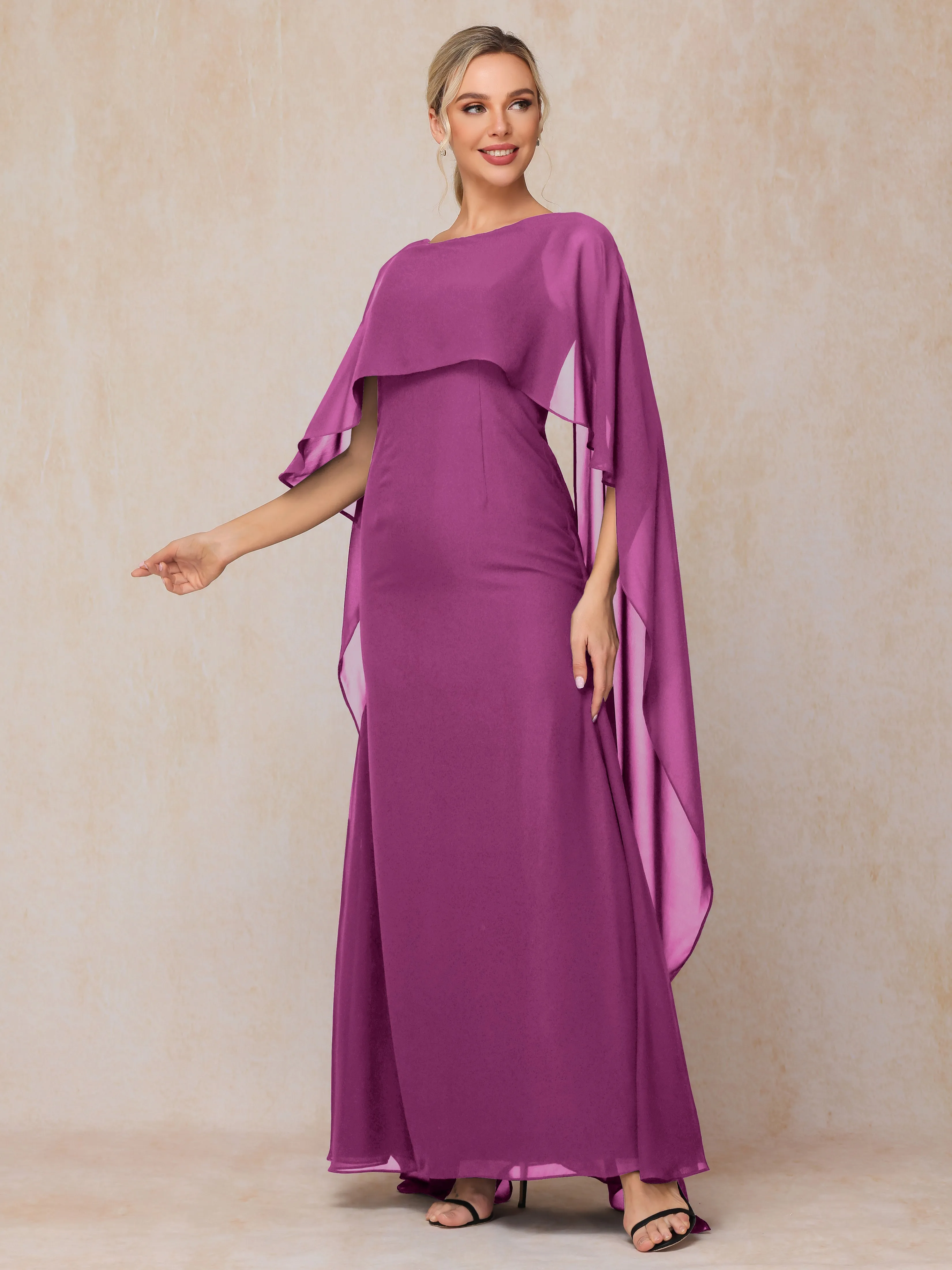 Scoop Floor Length Chiffon Mother of the Bride Dress