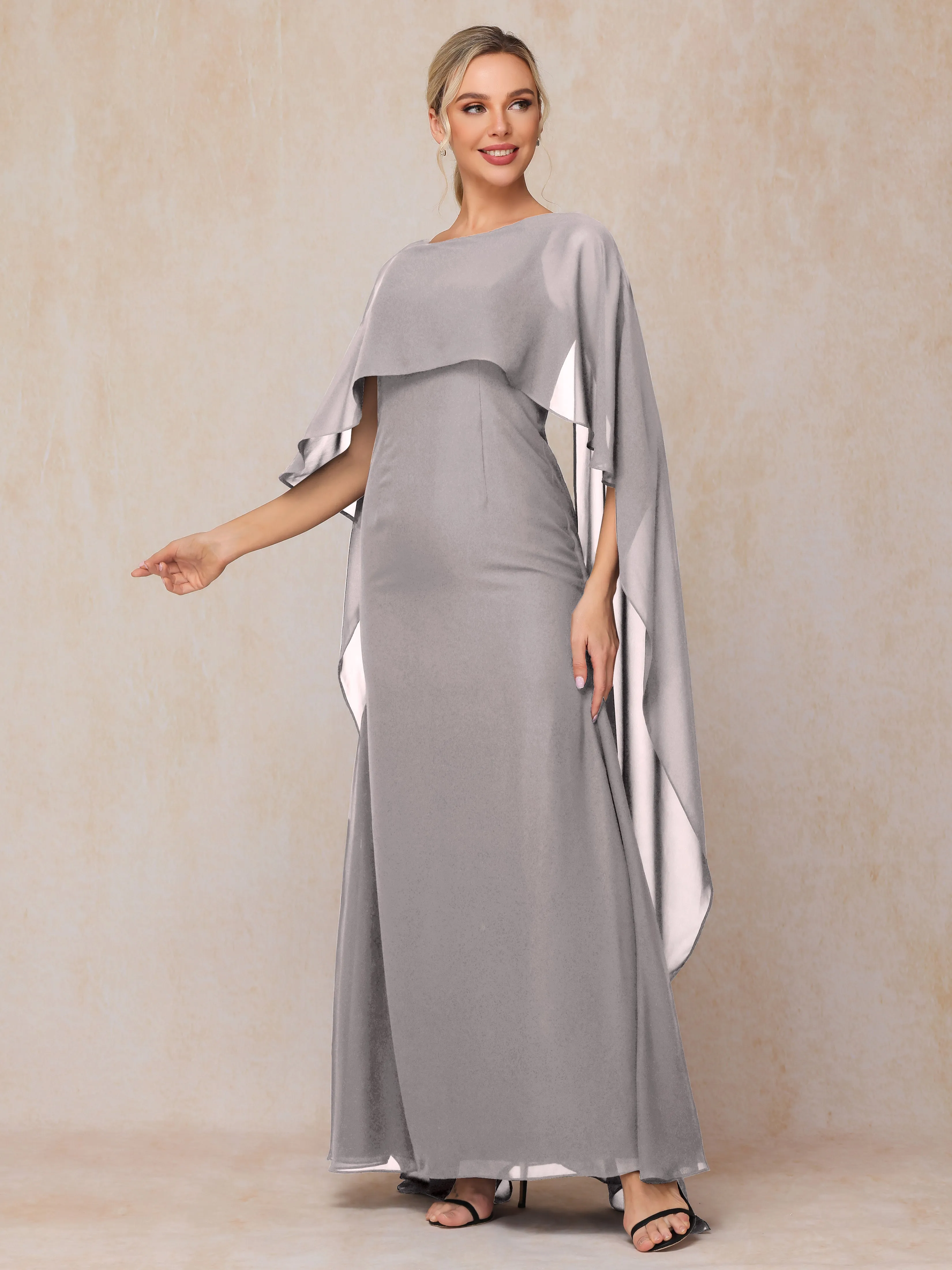 Scoop Floor Length Chiffon Mother of the Bride Dress