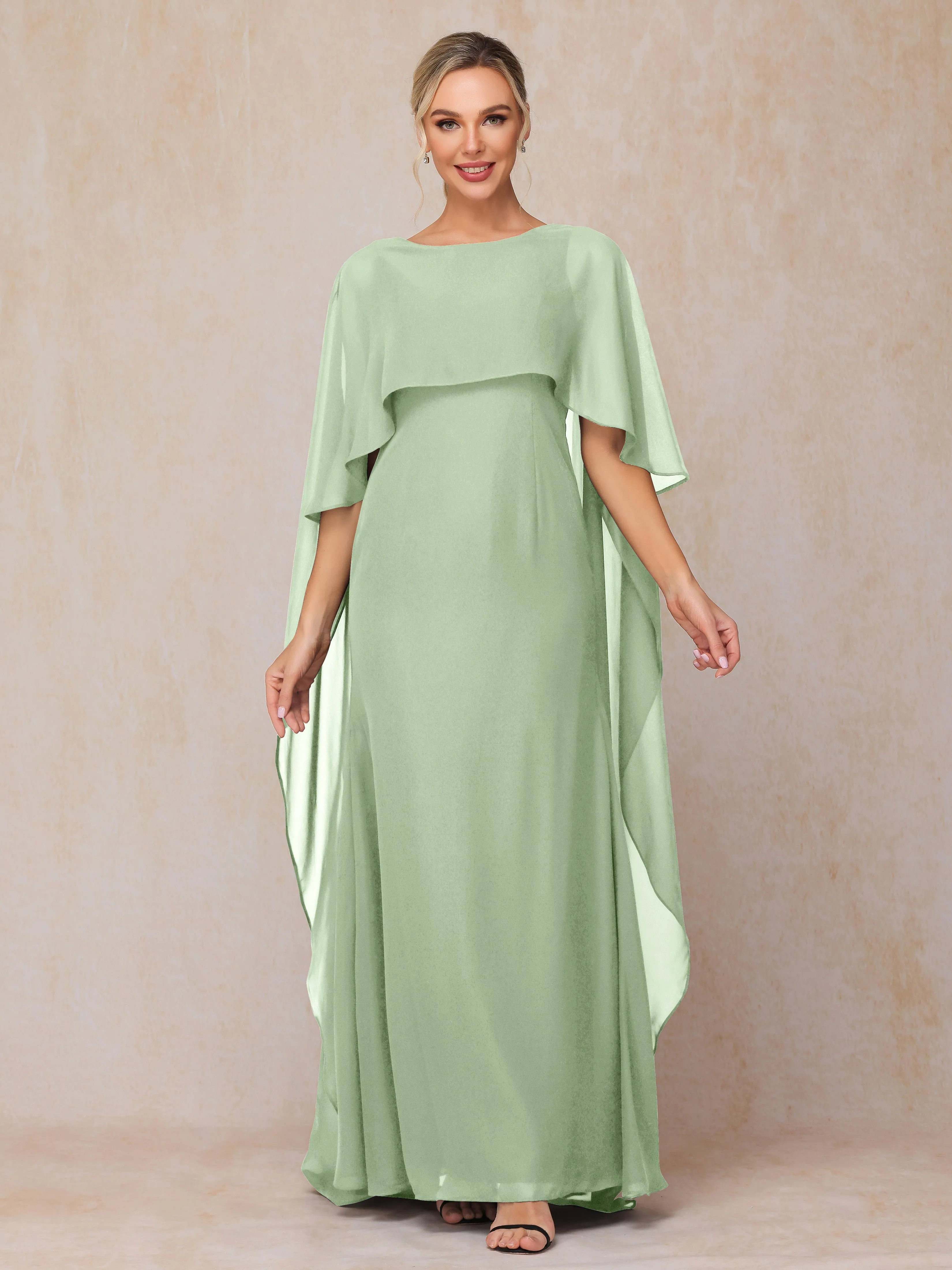 Scoop Floor Length Chiffon Mother of the Bride Dress