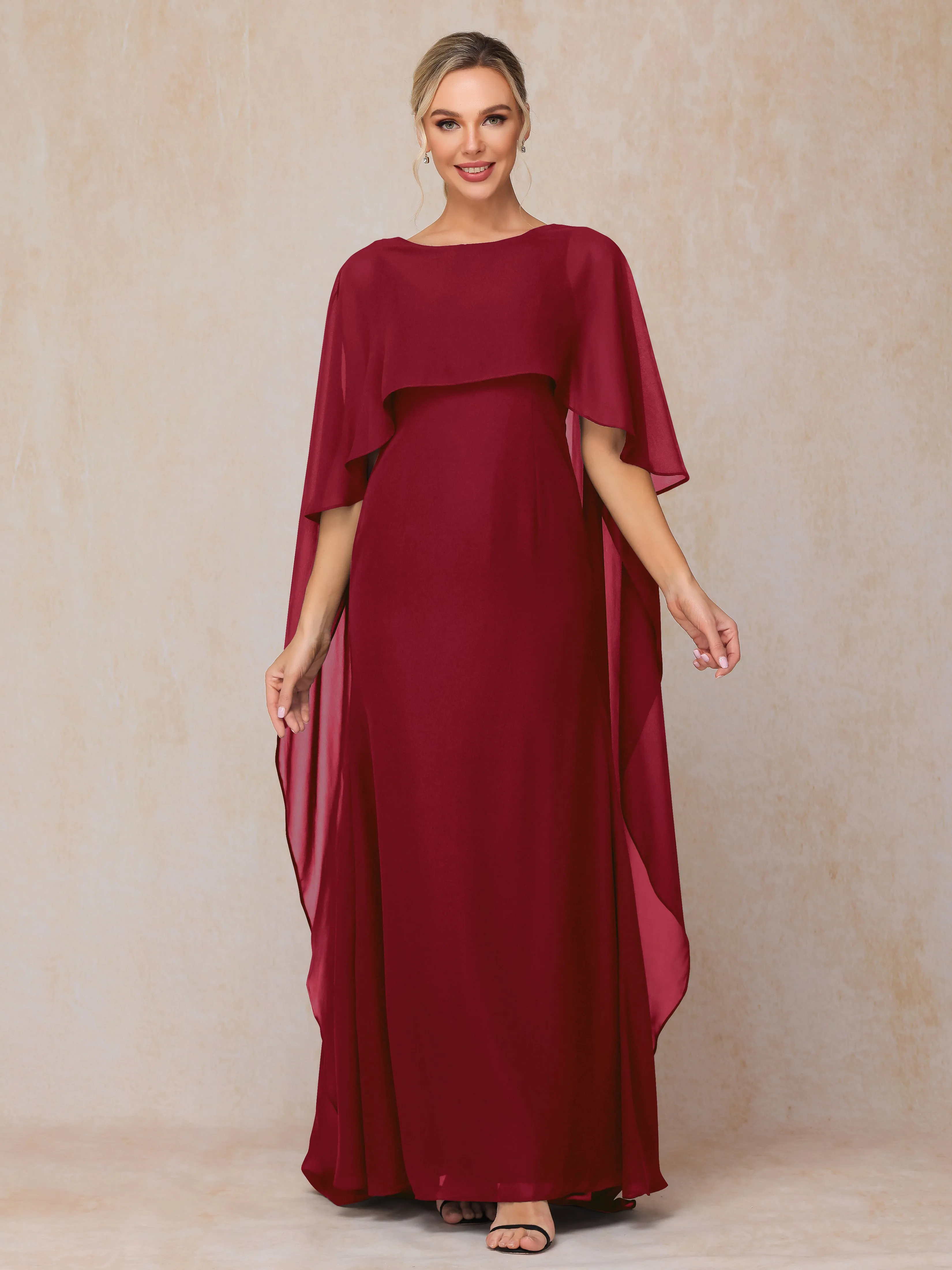 Scoop Floor Length Chiffon Mother of the Bride Dress