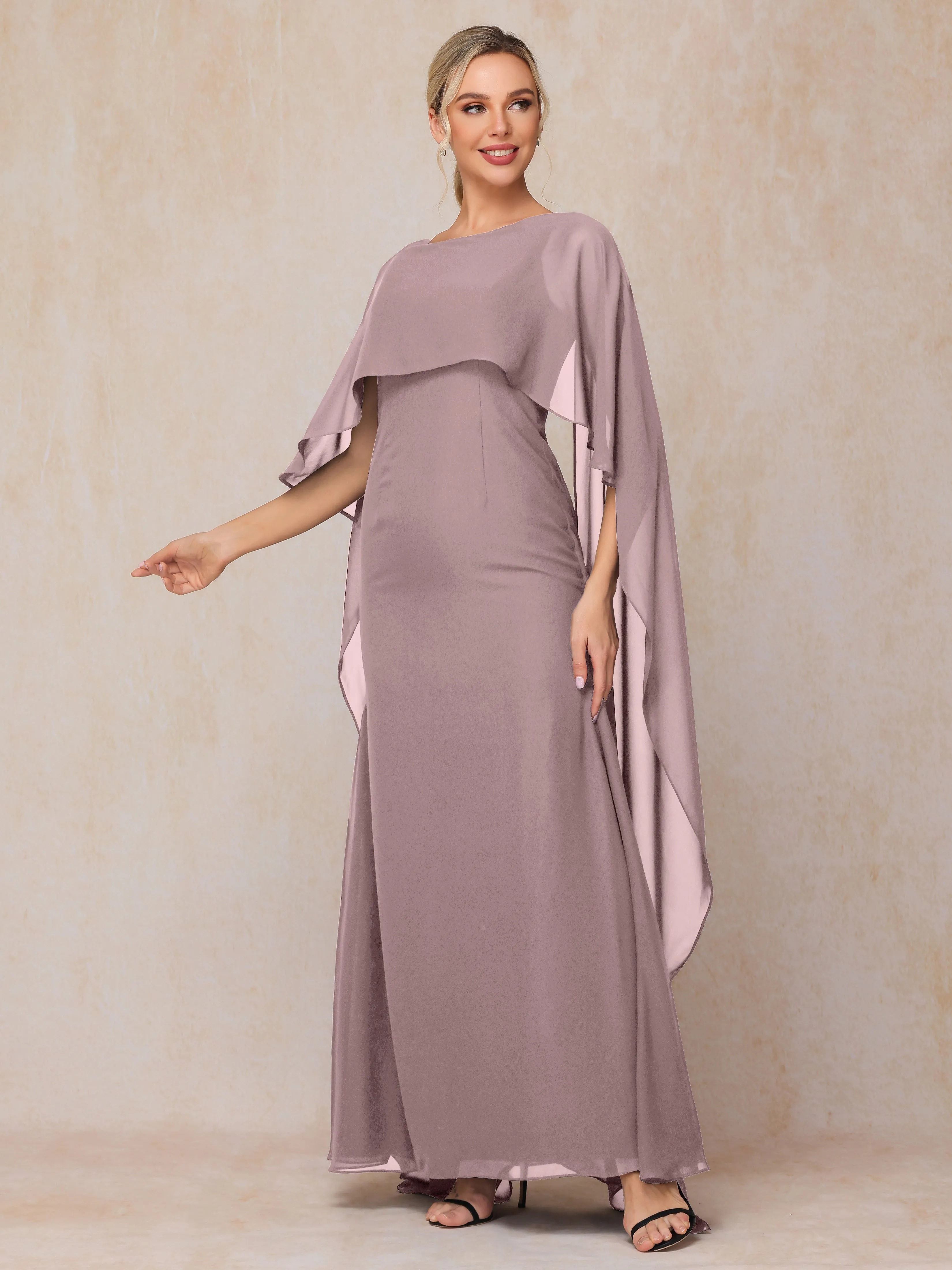 Scoop Floor Length Chiffon Mother of the Bride Dress