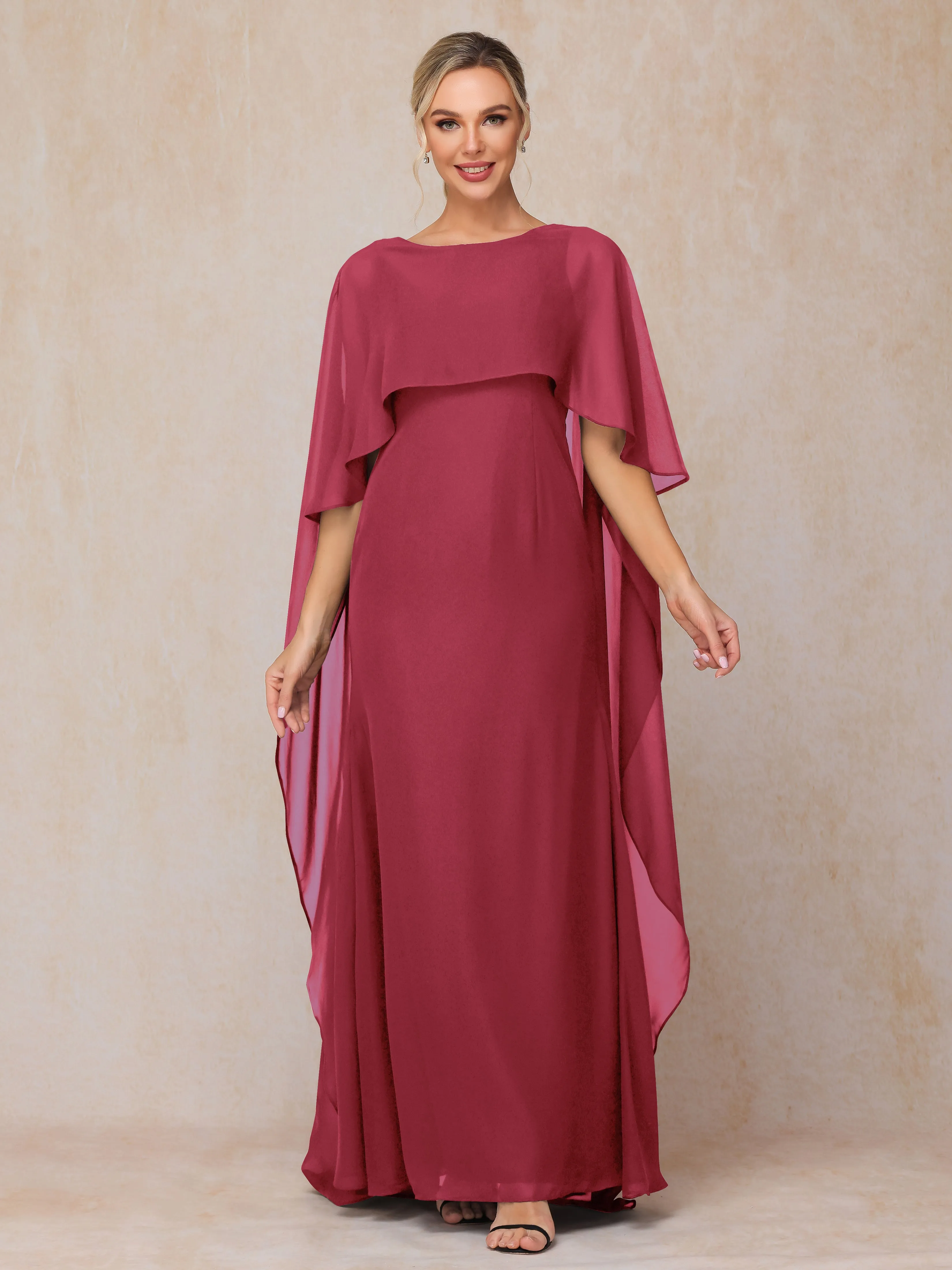 Scoop Floor Length Chiffon Mother of the Bride Dress