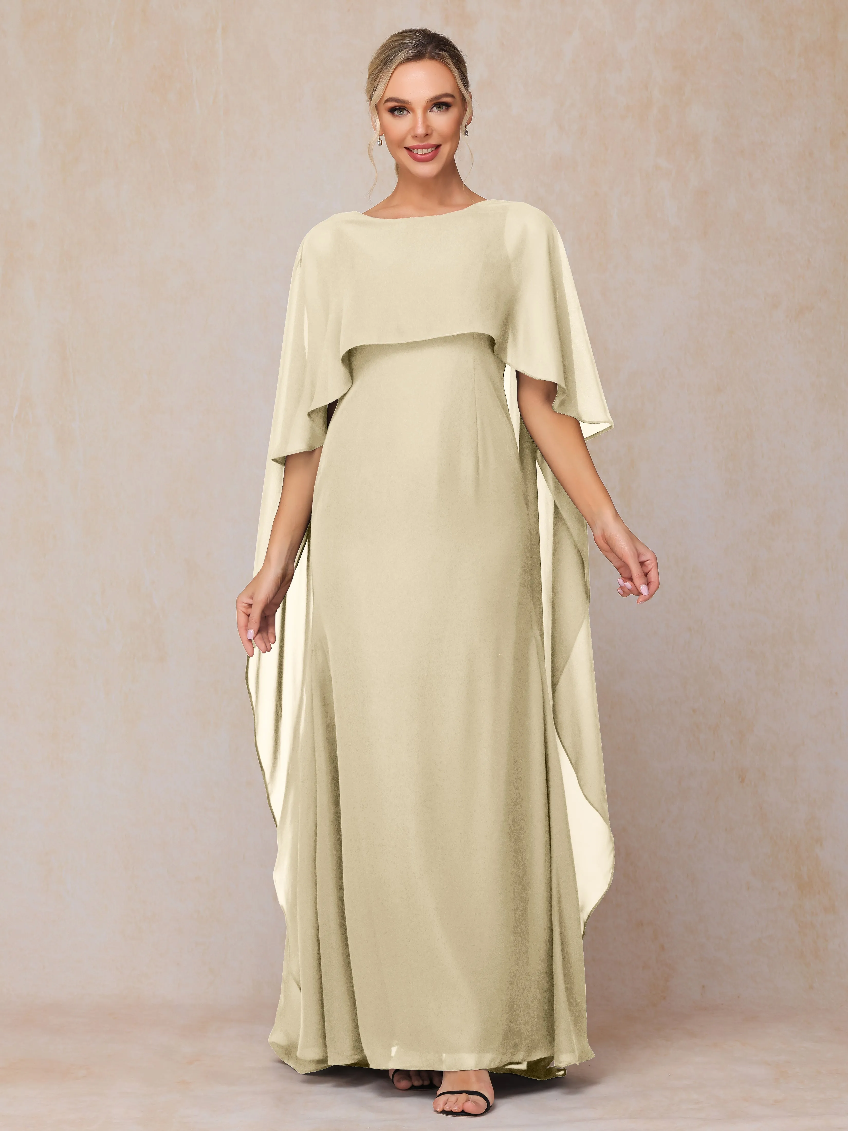 Scoop Floor Length Chiffon Mother of the Bride Dress