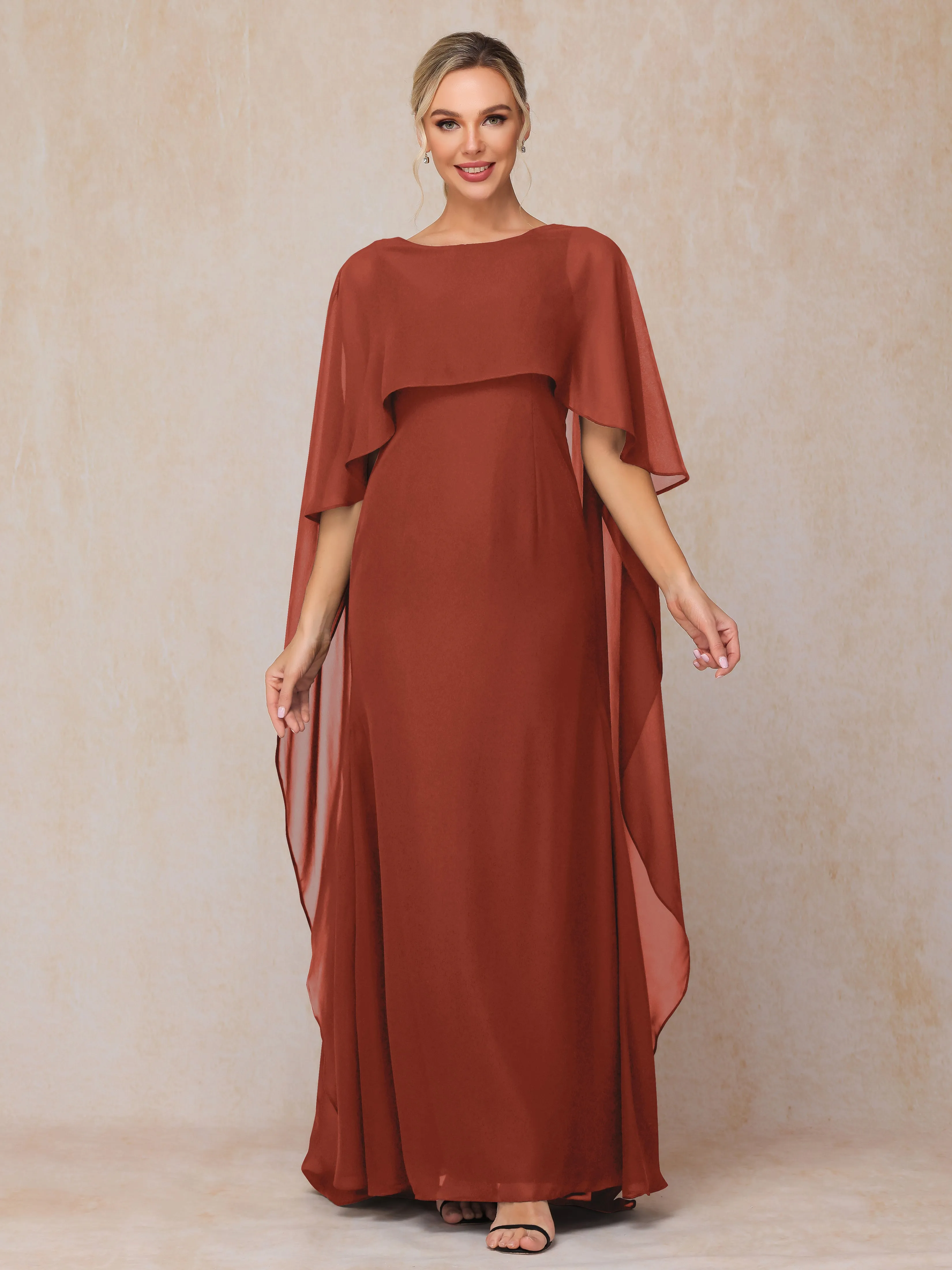 Scoop Floor Length Chiffon Mother of the Bride Dress