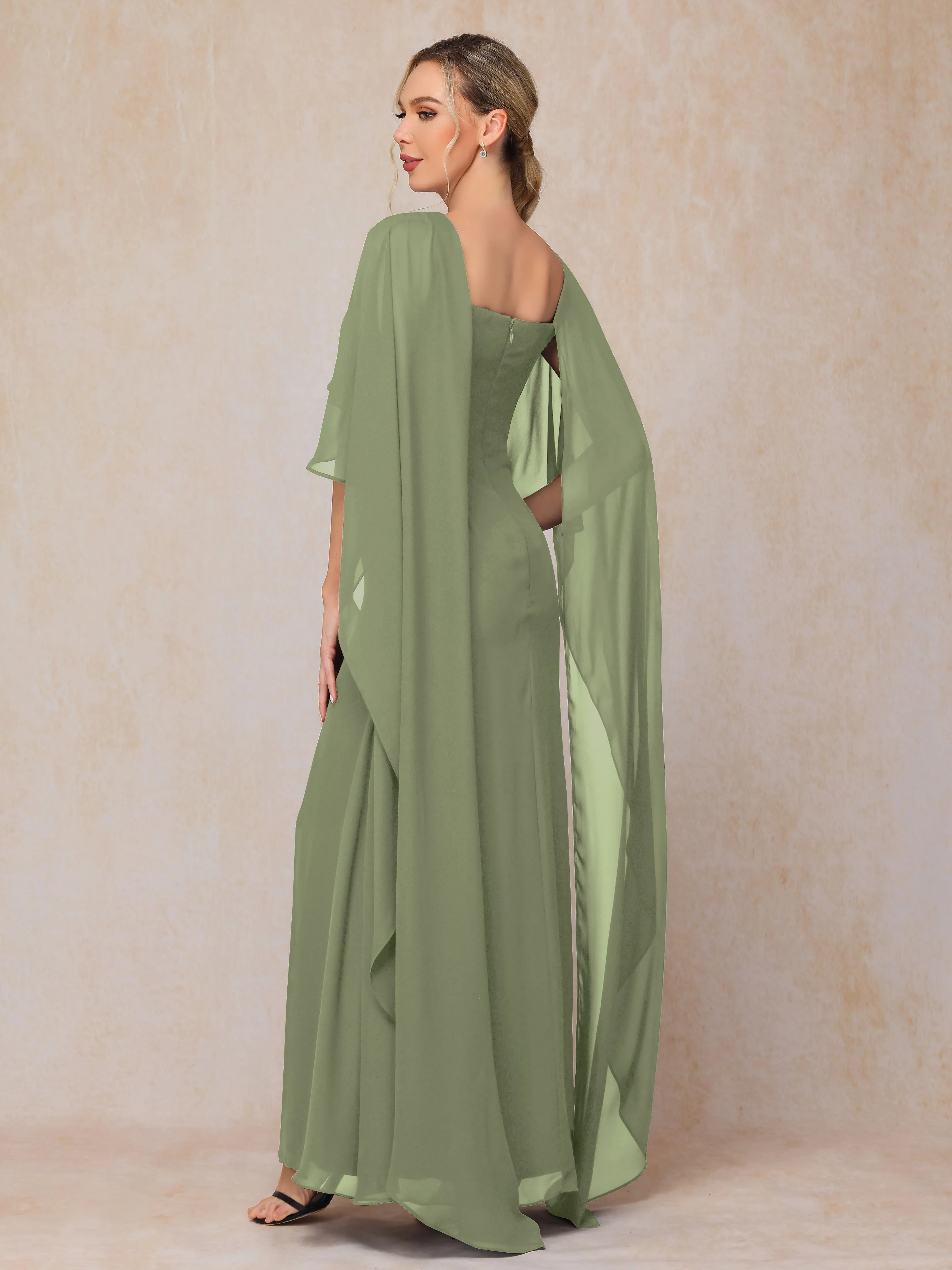 Scoop Floor Length Chiffon Mother of the Bride Dress