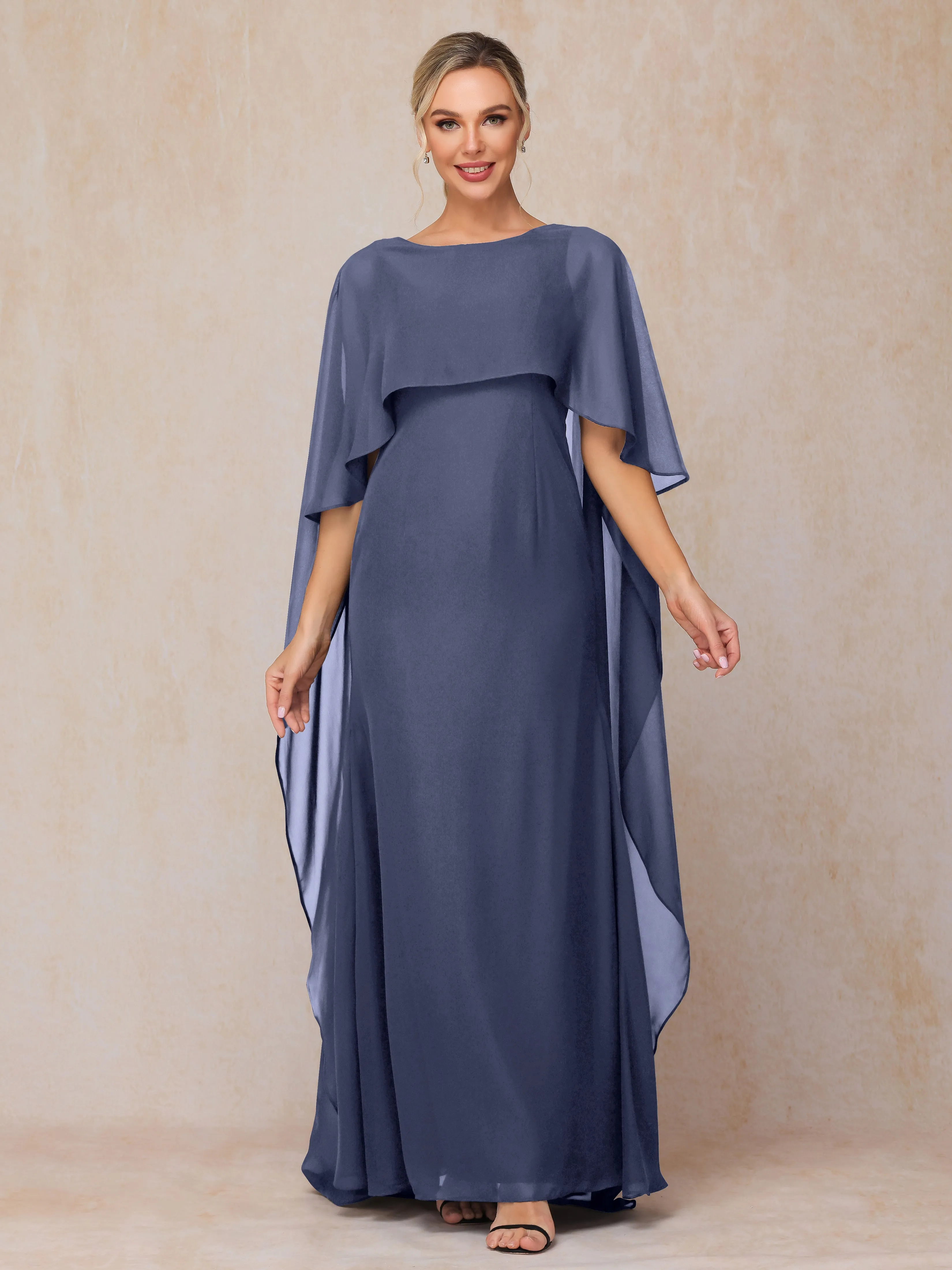 Scoop Floor Length Chiffon Mother of the Bride Dress