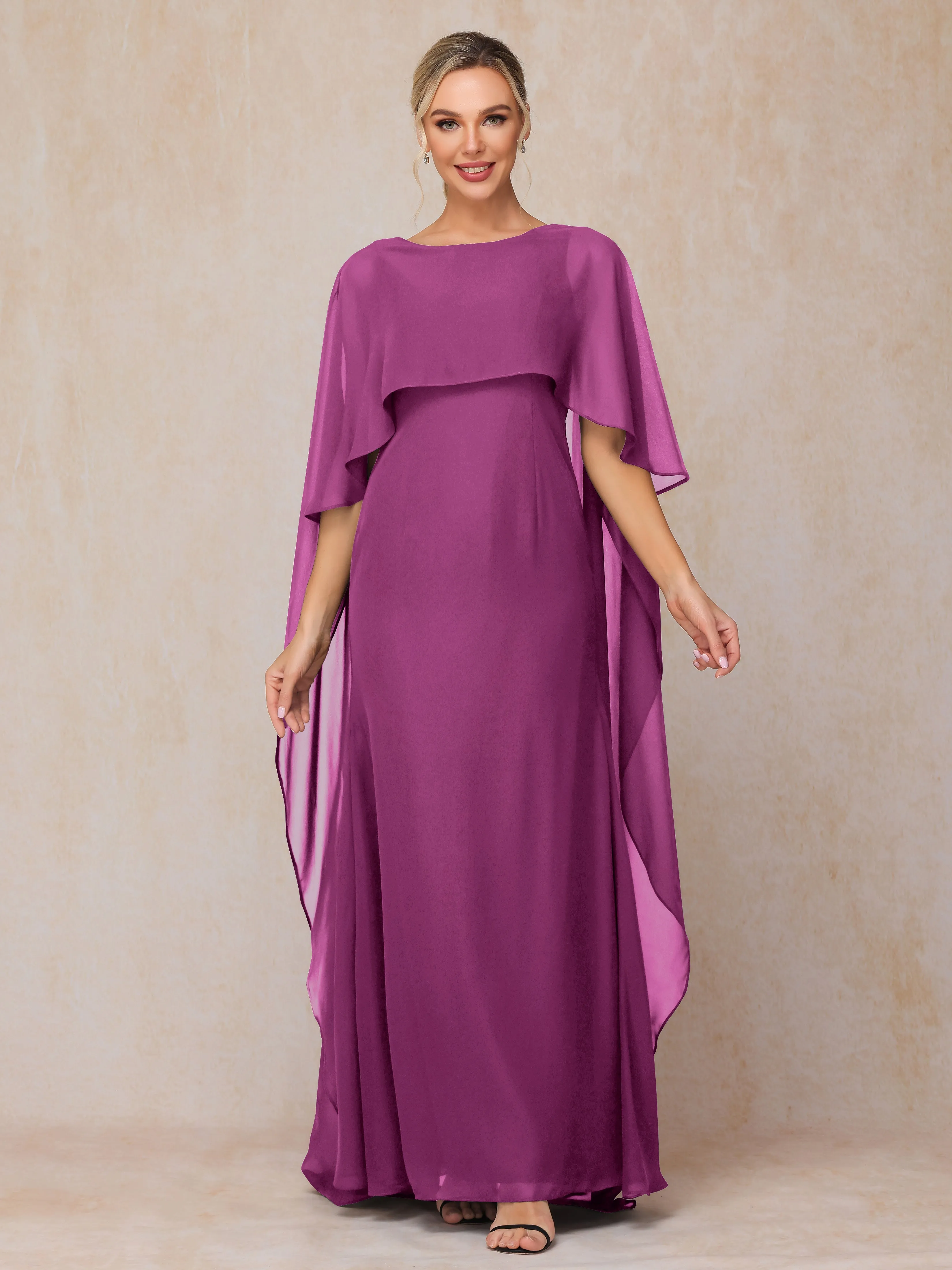 Scoop Floor Length Chiffon Mother of the Bride Dress