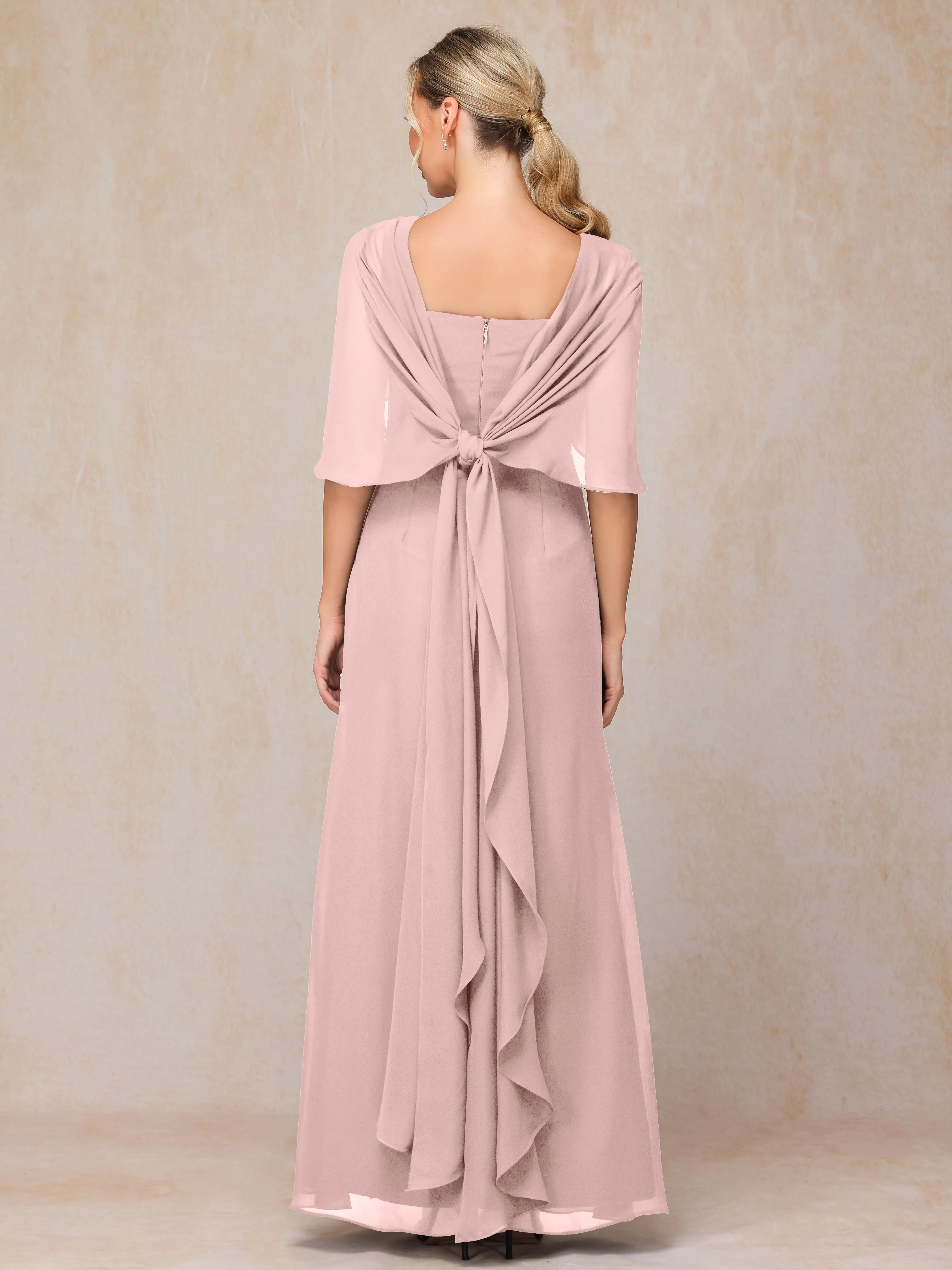 Scoop Floor Length Chiffon Mother of the Bride Dress