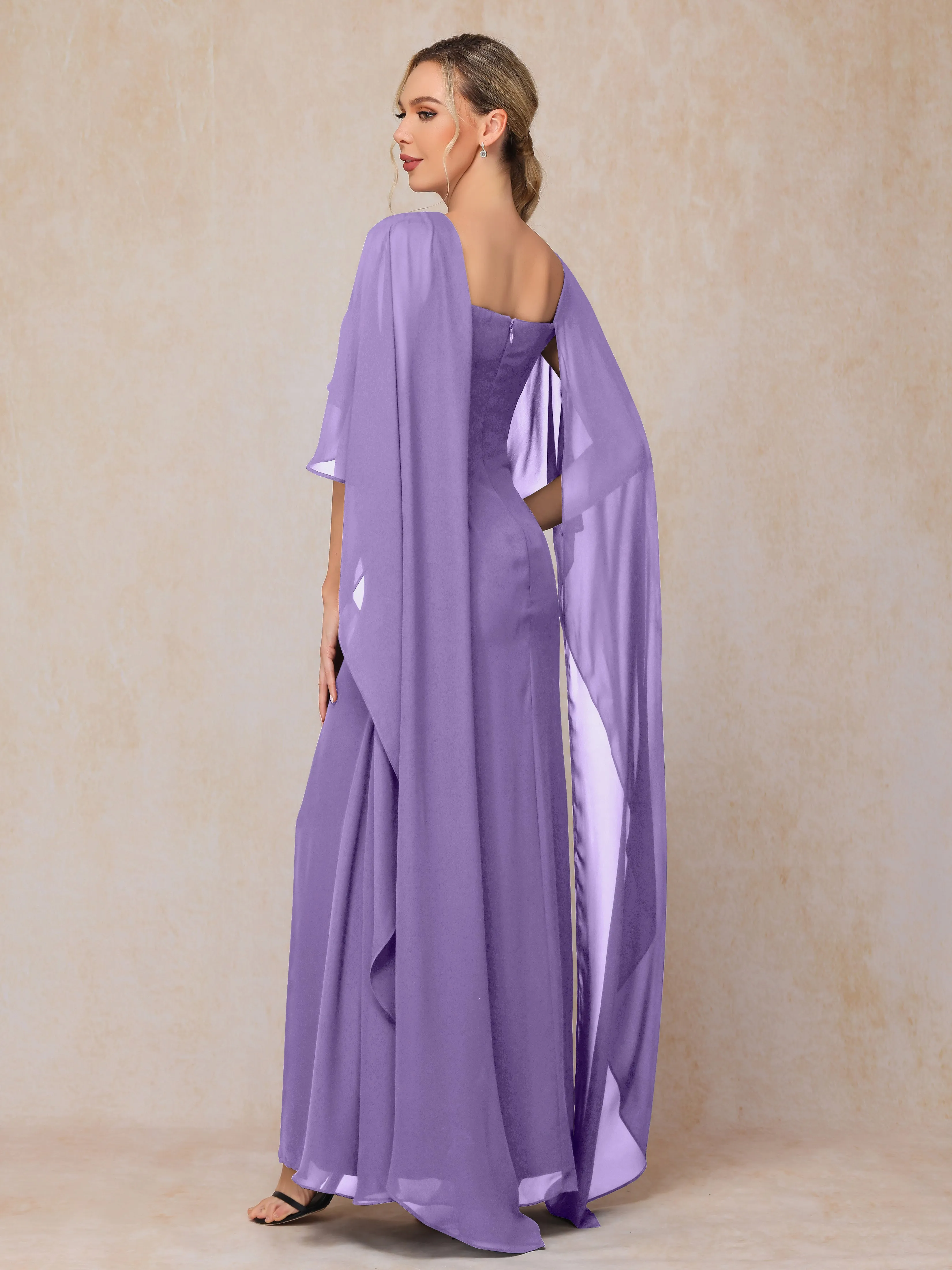 Scoop Floor Length Chiffon Mother of the Bride Dress