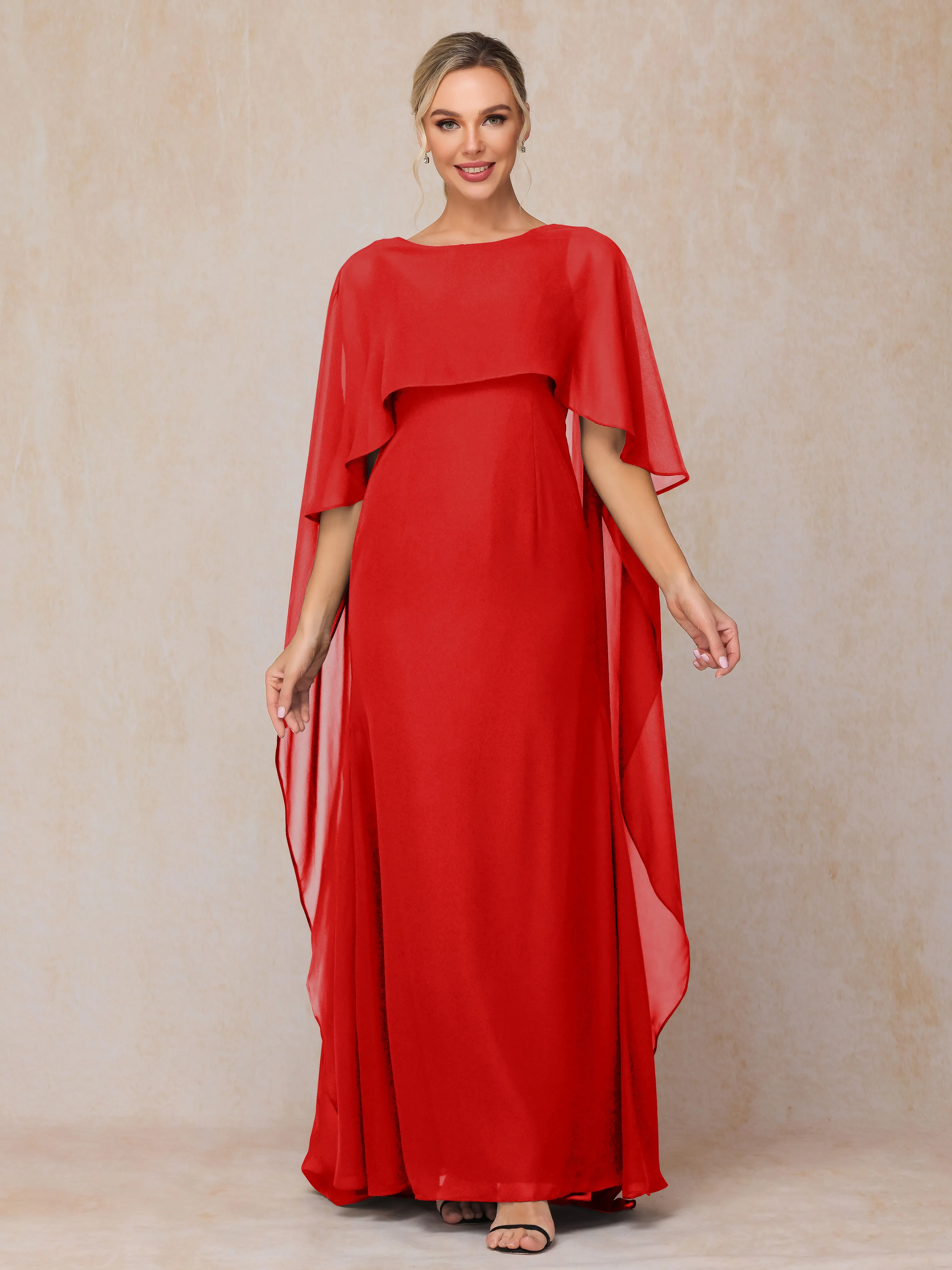 Scoop Floor Length Chiffon Mother of the Bride Dress