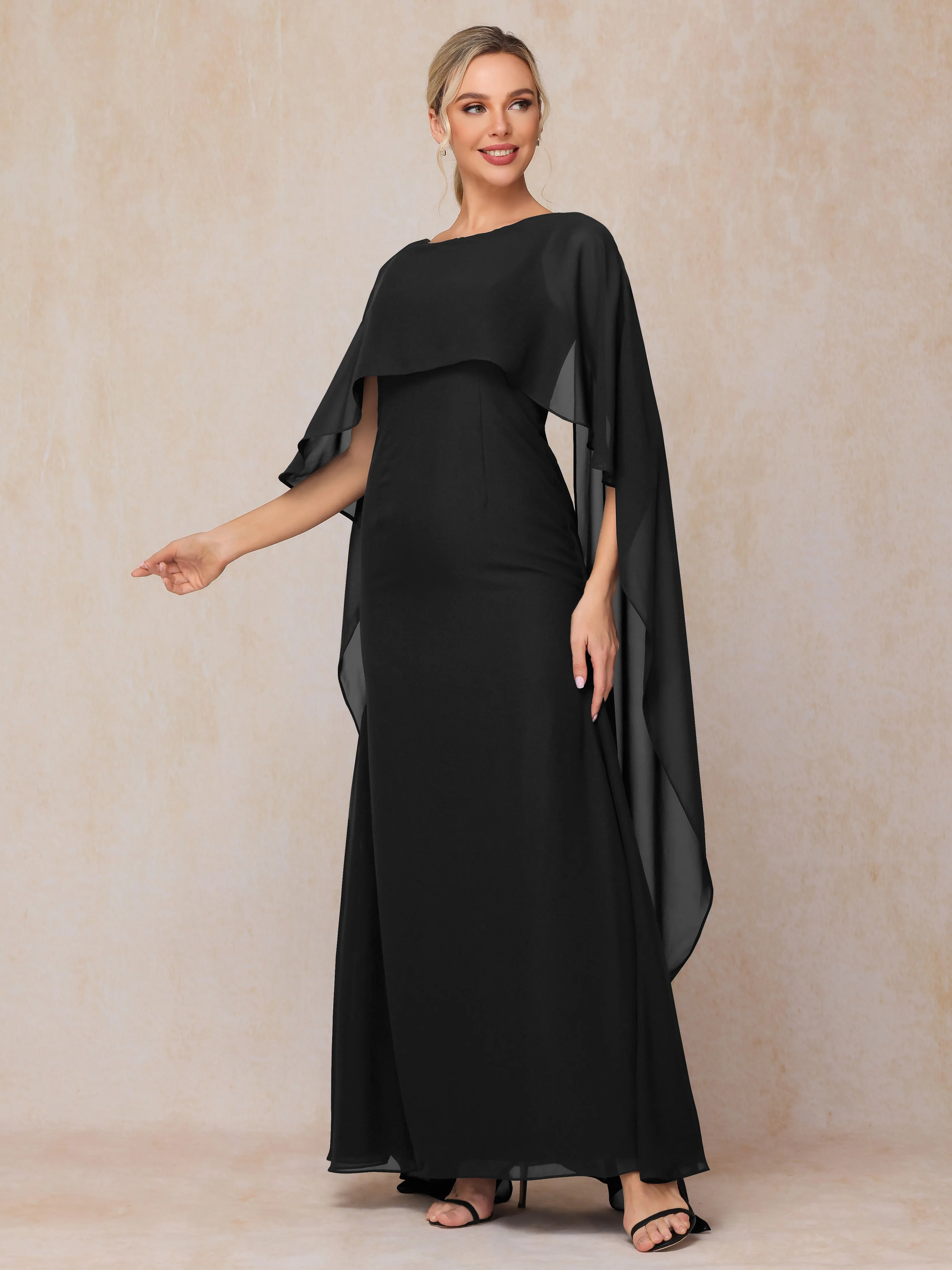 Scoop Floor Length Chiffon Mother of the Bride Dress