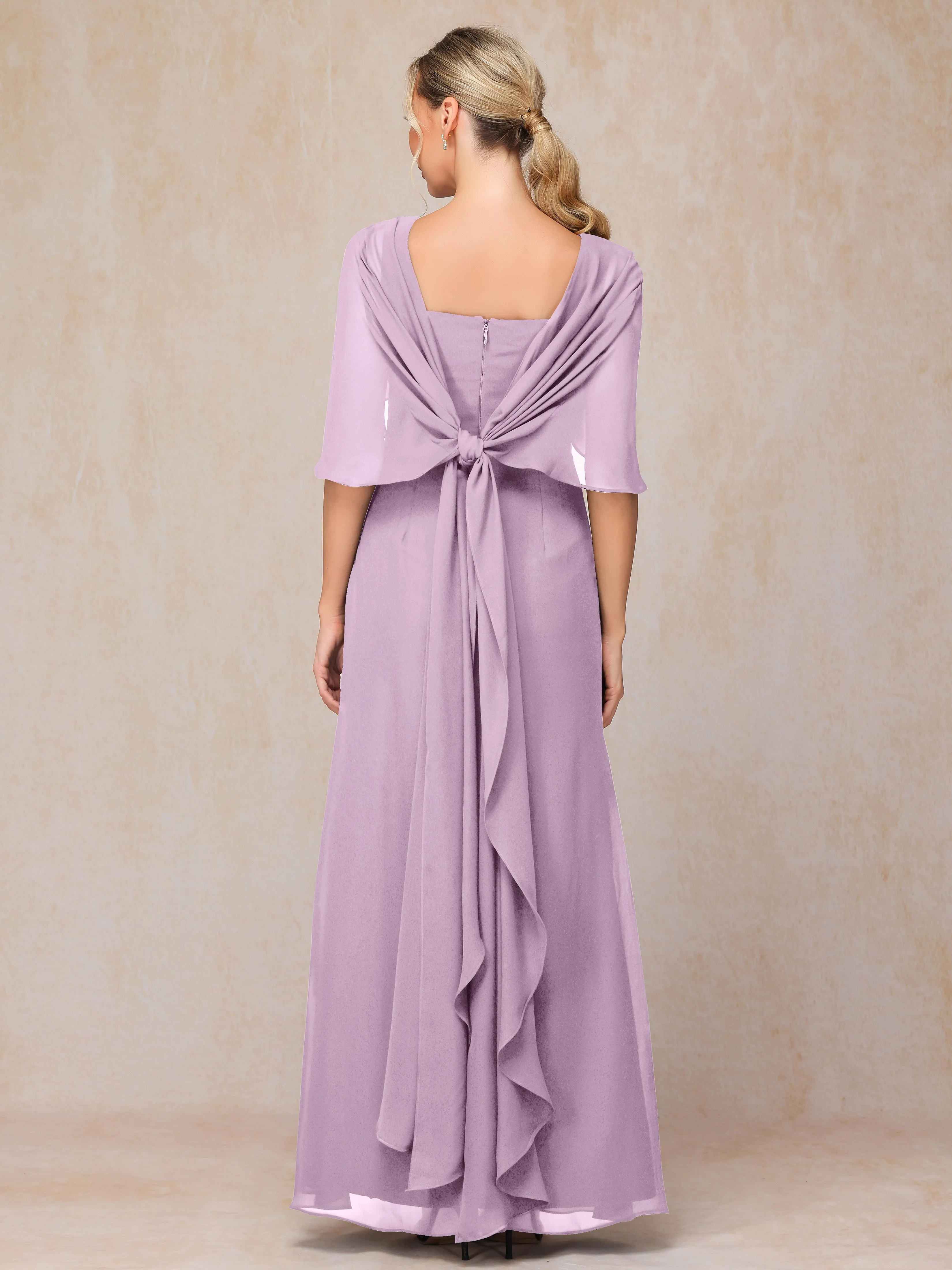 Scoop Floor Length Chiffon Mother of the Bride Dress