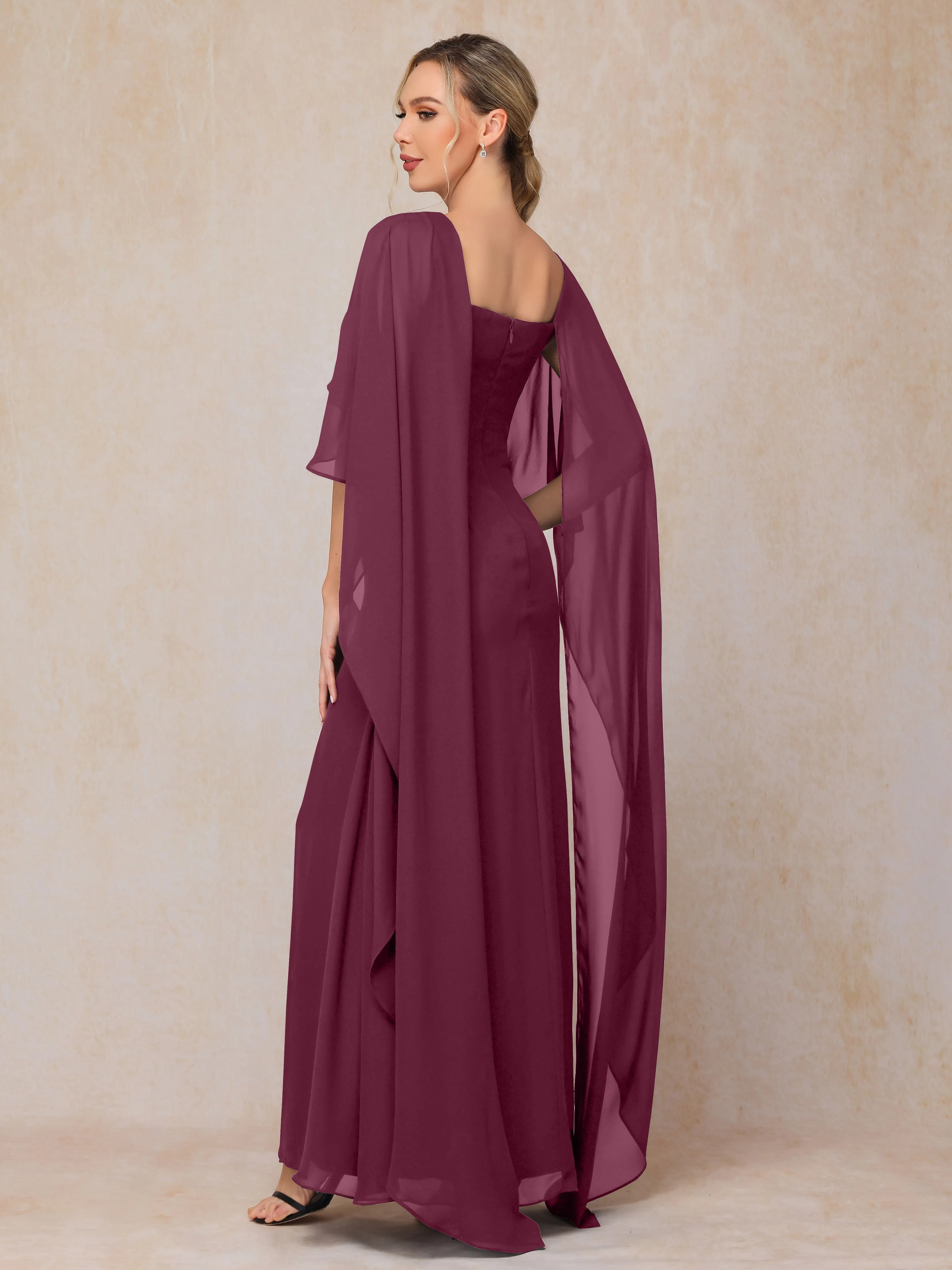 Scoop Floor Length Chiffon Mother of the Bride Dress