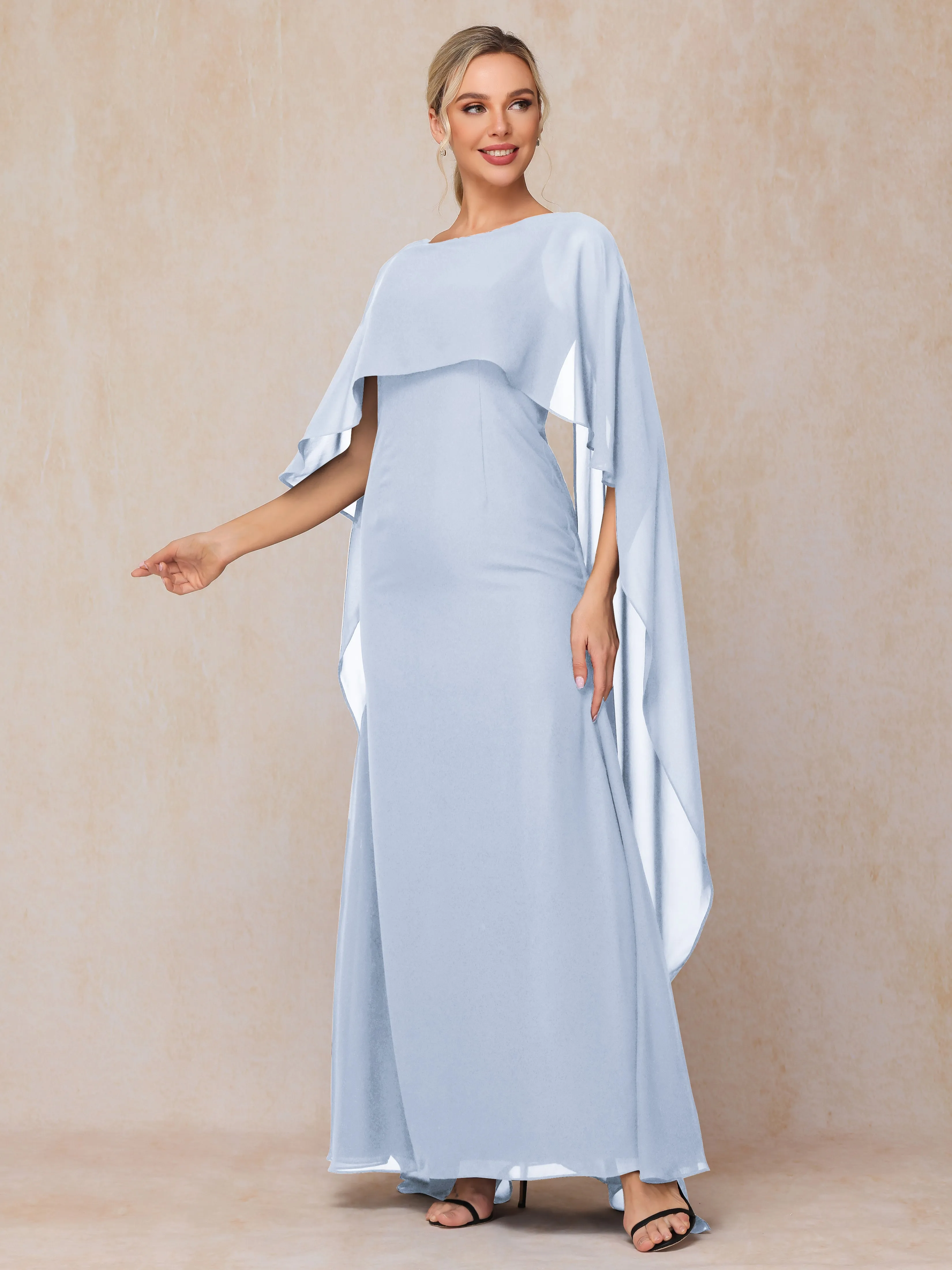 Scoop Floor Length Chiffon Mother of the Bride Dress