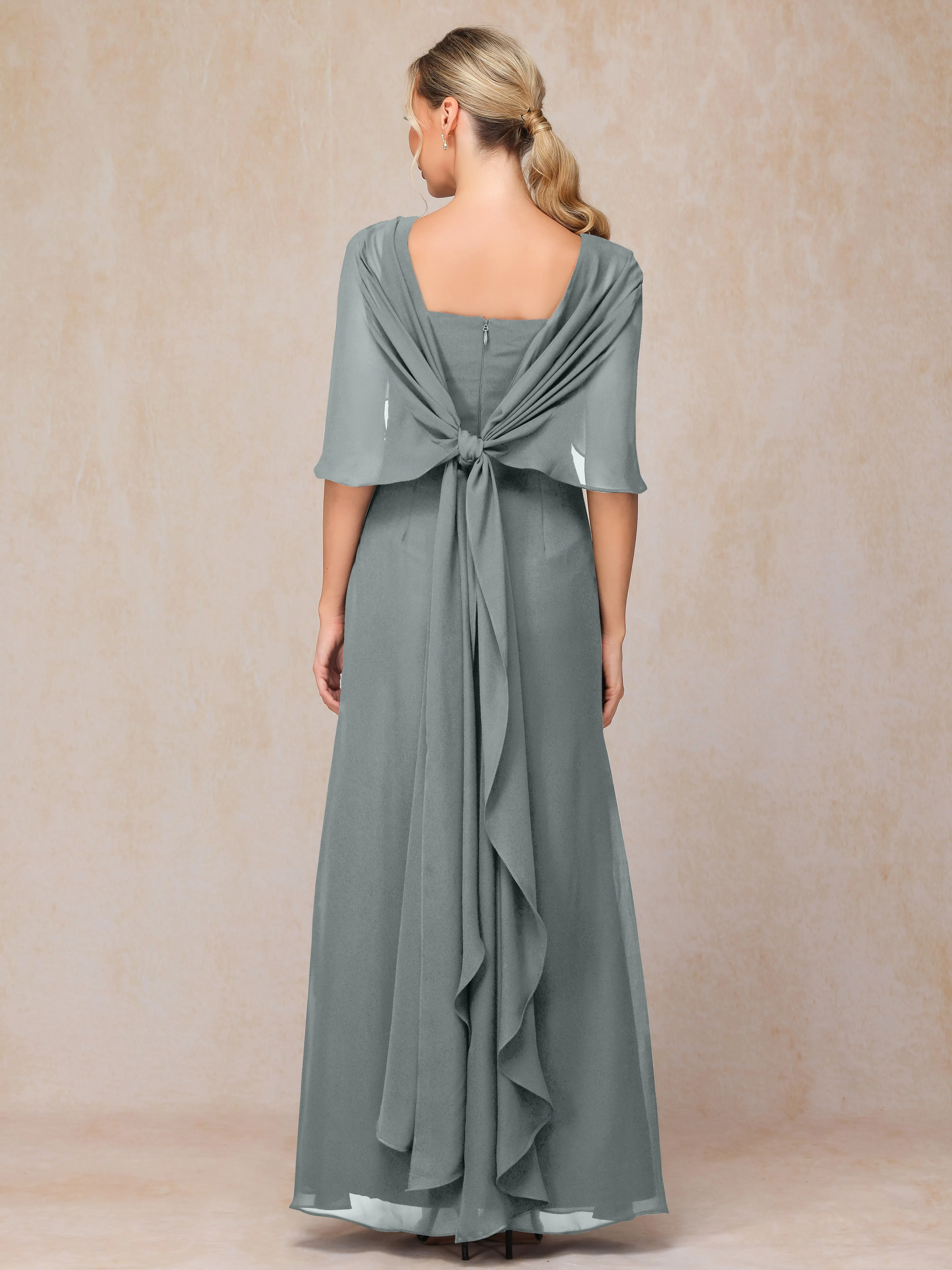 Scoop Floor Length Chiffon Mother of the Bride Dress