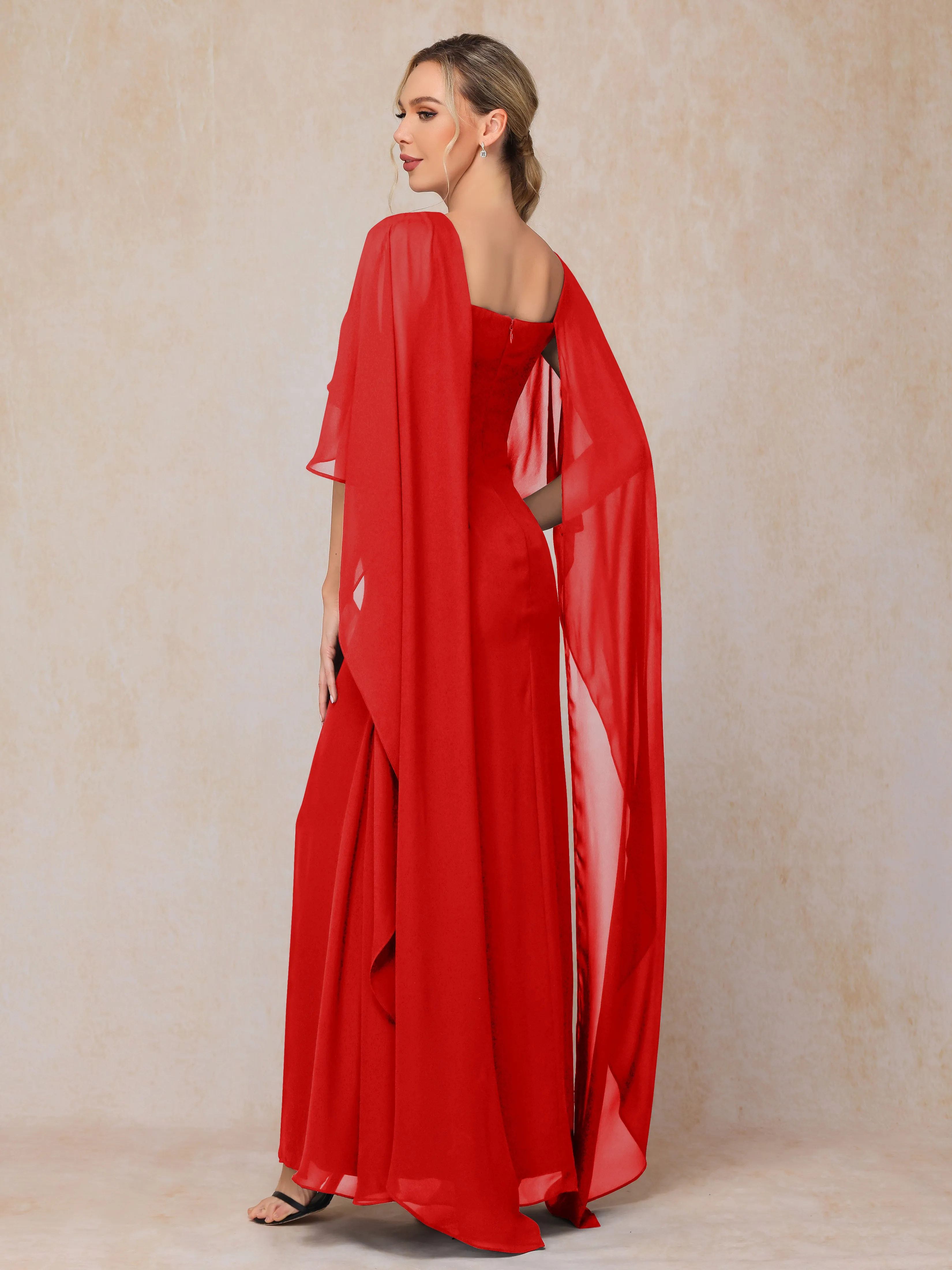 Scoop Floor Length Chiffon Mother of the Bride Dress